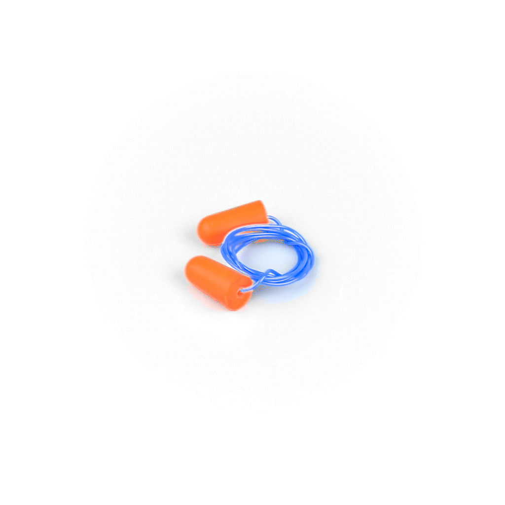 Be Safe Orange and Blue Corded Foam Earplugs - 200 pairs