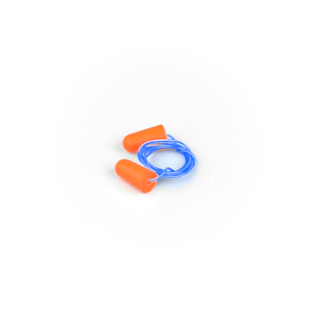 Be Safe Orange and Blue Corded Foam Earplugs - 200 pairs