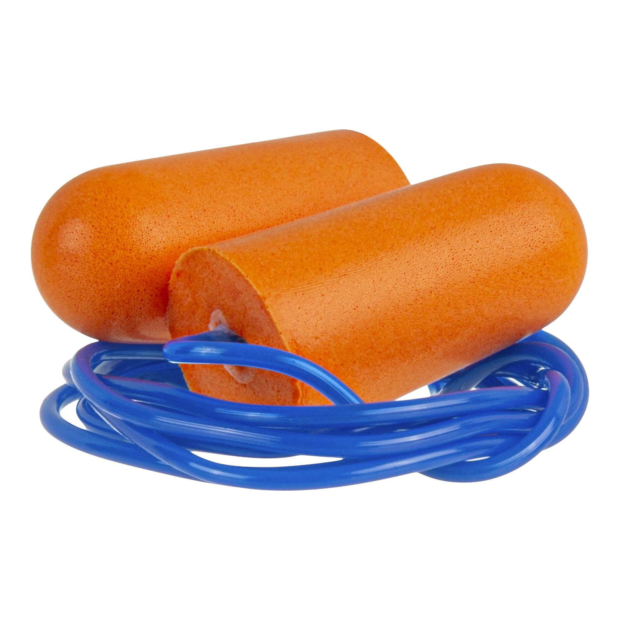Be Safe Orange and Blue Corded Foam Earplugs - 200 pairs