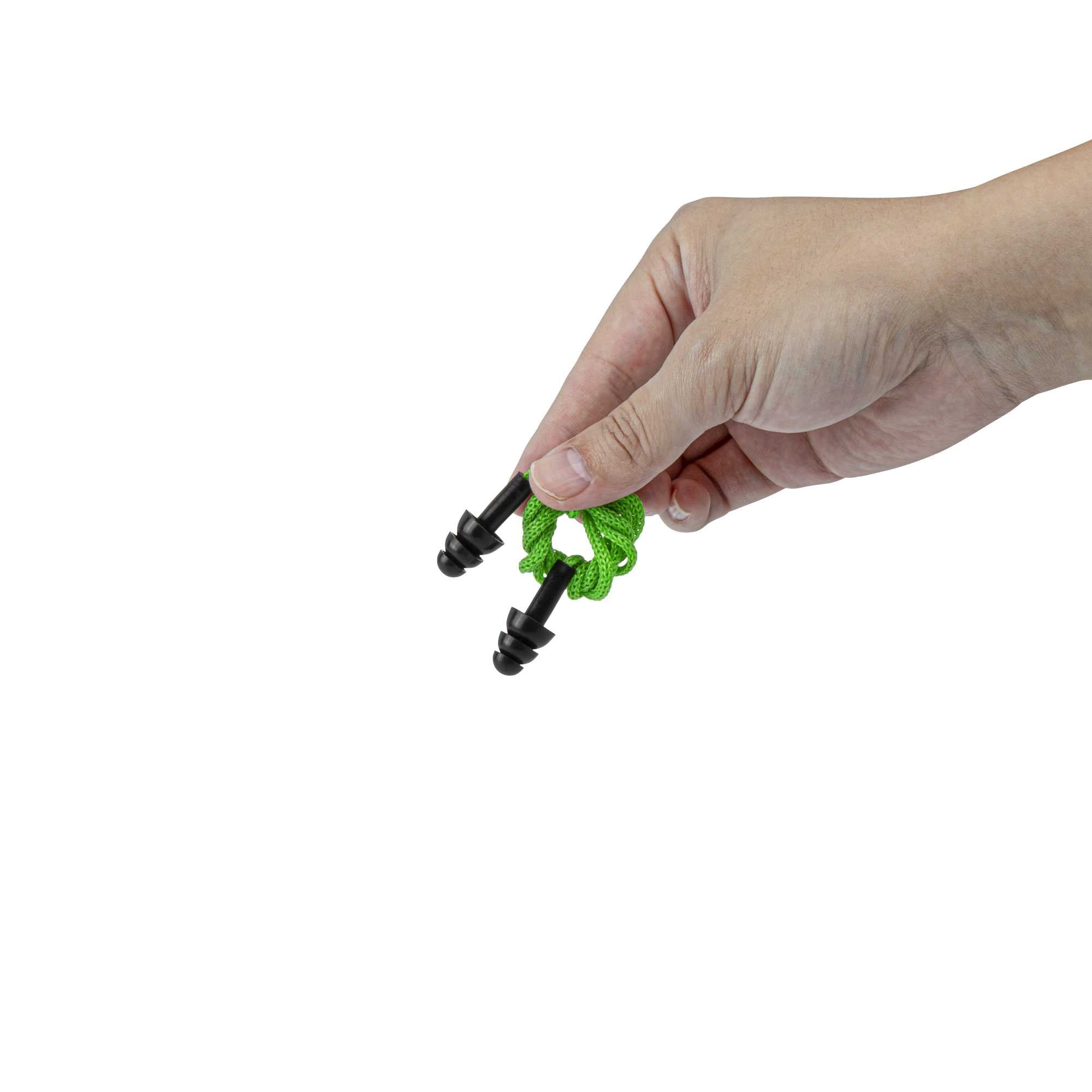 Be Safe Black and Green Silicone Corded Earplugs - 10 pairs