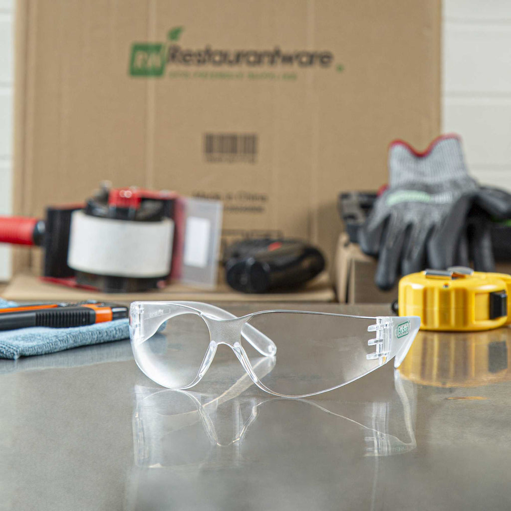 Be Safe Safety Glasses - Anti-Fog, Clear Frame with Clear Lens - 1 count box