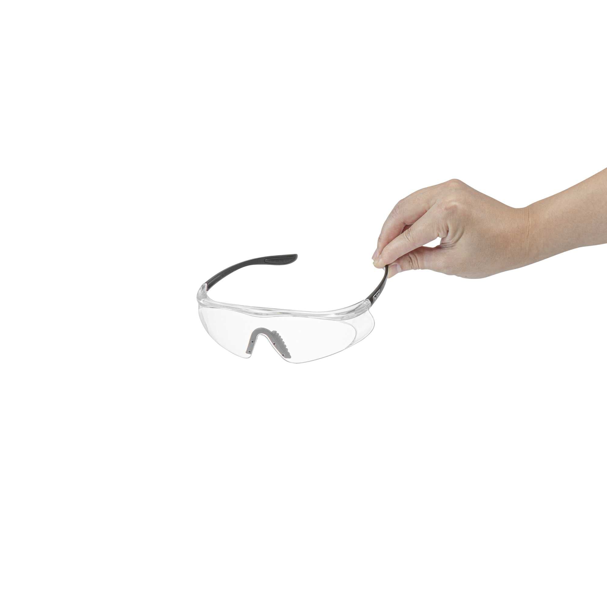 Be Safe Safety Glasses - Anti-Fog, Black with Clear Lens - 1 count box