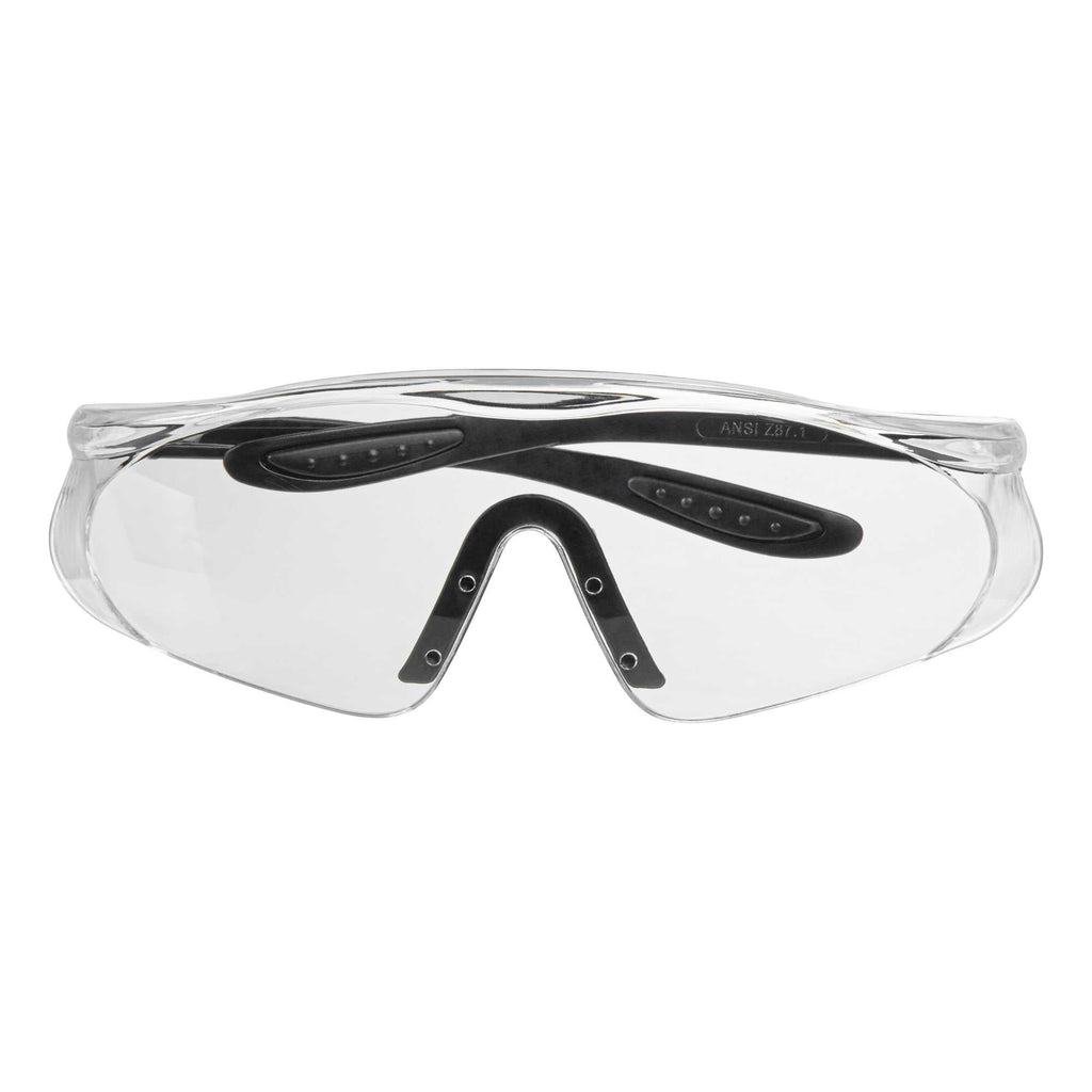 Be Safe Safety Glasses - Anti-Fog, Black with Clear Lens - 10 count box