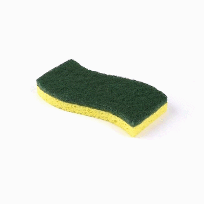 Clean Tek Professional Yellow Cellulose Sponge / Green Heavy-Duty Scouring Pad Combo - 6" x 3 1/2" x 3/4" - 3 count box