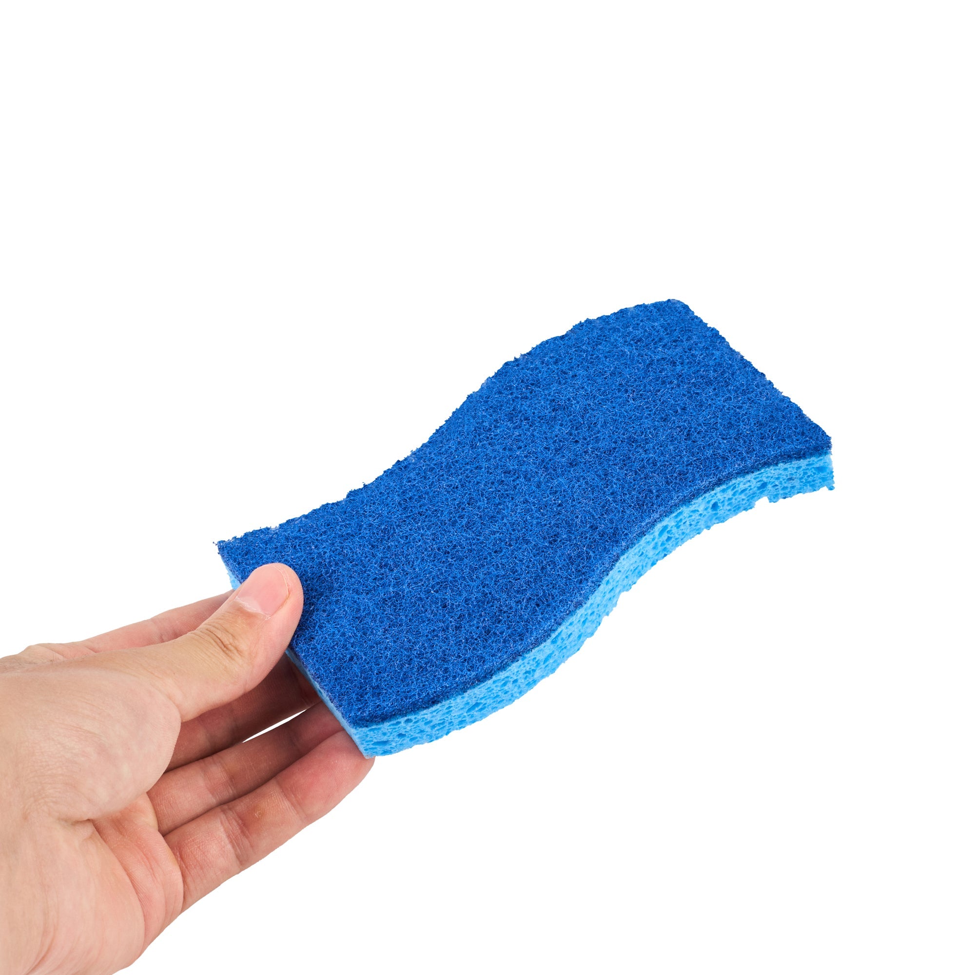 Clean Tek Professional Light Blue Cellulose Sponge / Dark Blue Medium-Duty Scouring Pad Combo - 6" x 3 1/2" x 3/4" - 60 count box