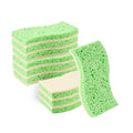 Clean Tek Professional Green Cellulose Sponge / White Light-Duty Scouring Pad Combo - 6" x 3 1/2" x 3/4" - 3 count box