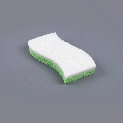 Clean Tek Professional Green Cellulose Sponge / White Light-Duty Scouring Pad Combo - 6" x 3 1/2" x 3/4" - 3 count box