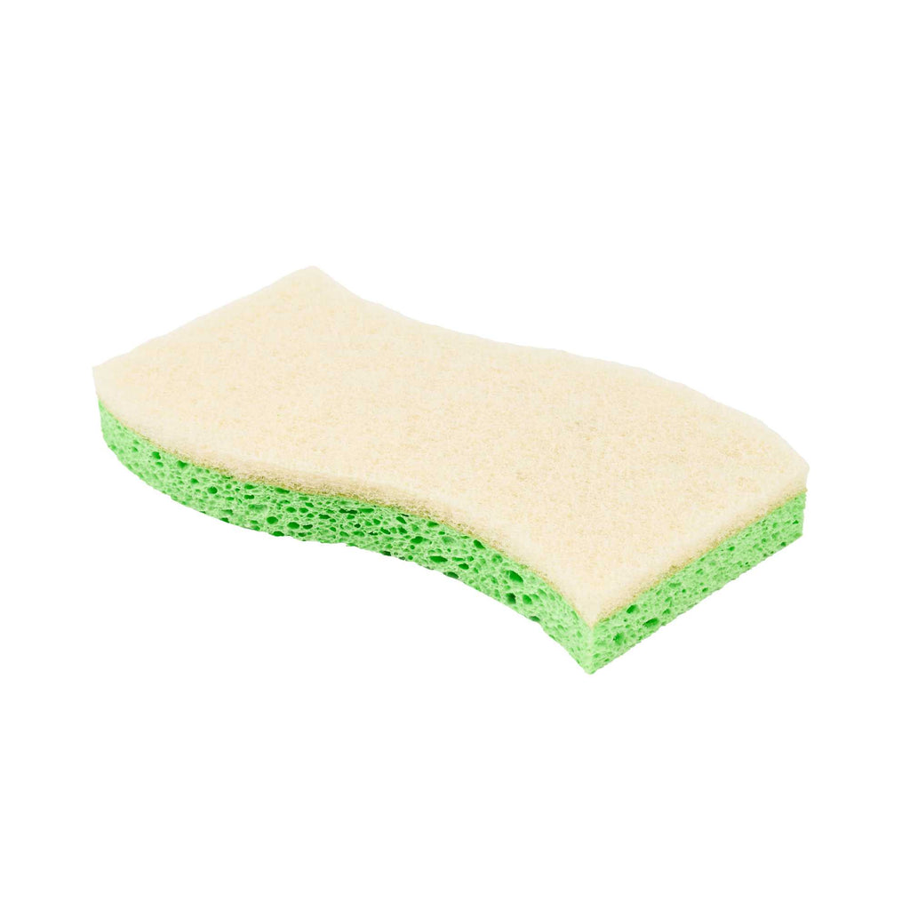 Clean Tek Professional Green Cellulose Sponge / White Light-Duty Scouring Pad Combo - 6" x 3 1/2" x 3/4" - 3 count box