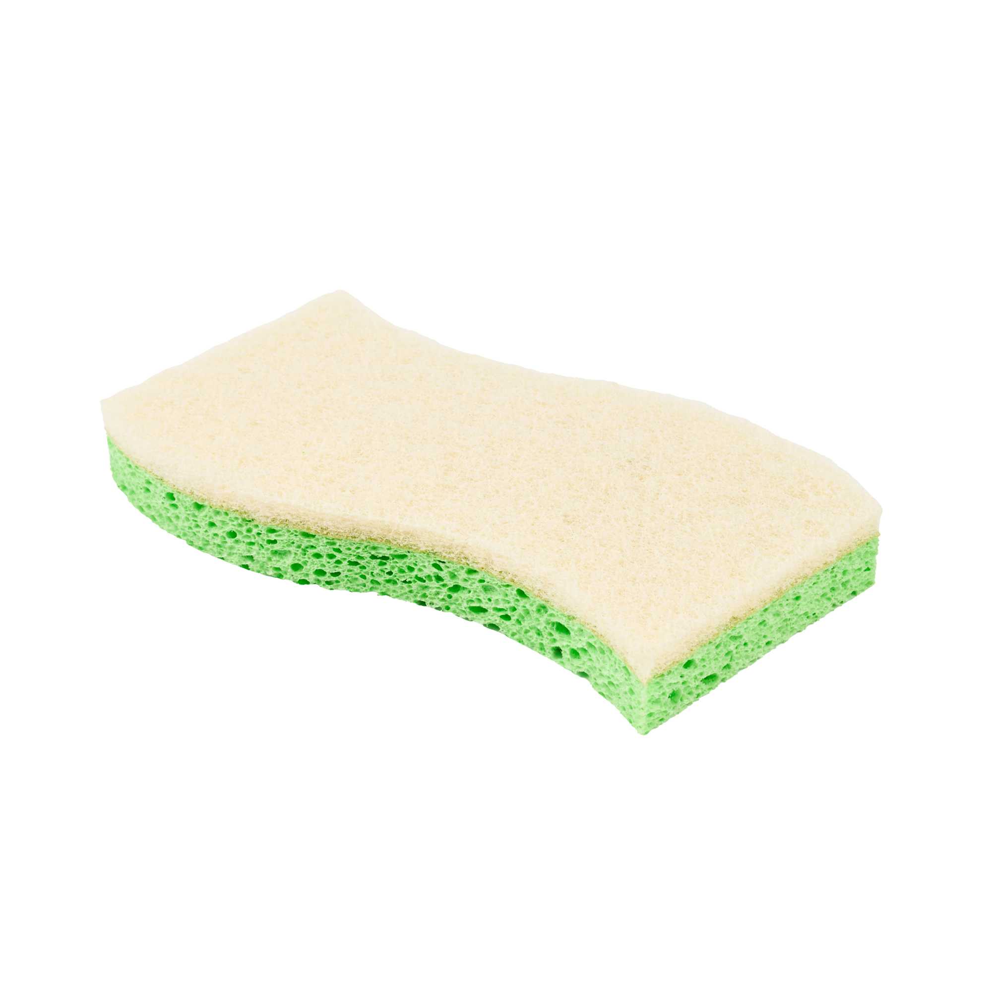 Clean Tek Professional Green Cellulose Sponge / White Light-Duty Scouring Pad Combo - 6" x 3 1/2" x 3/4" - 3 count box