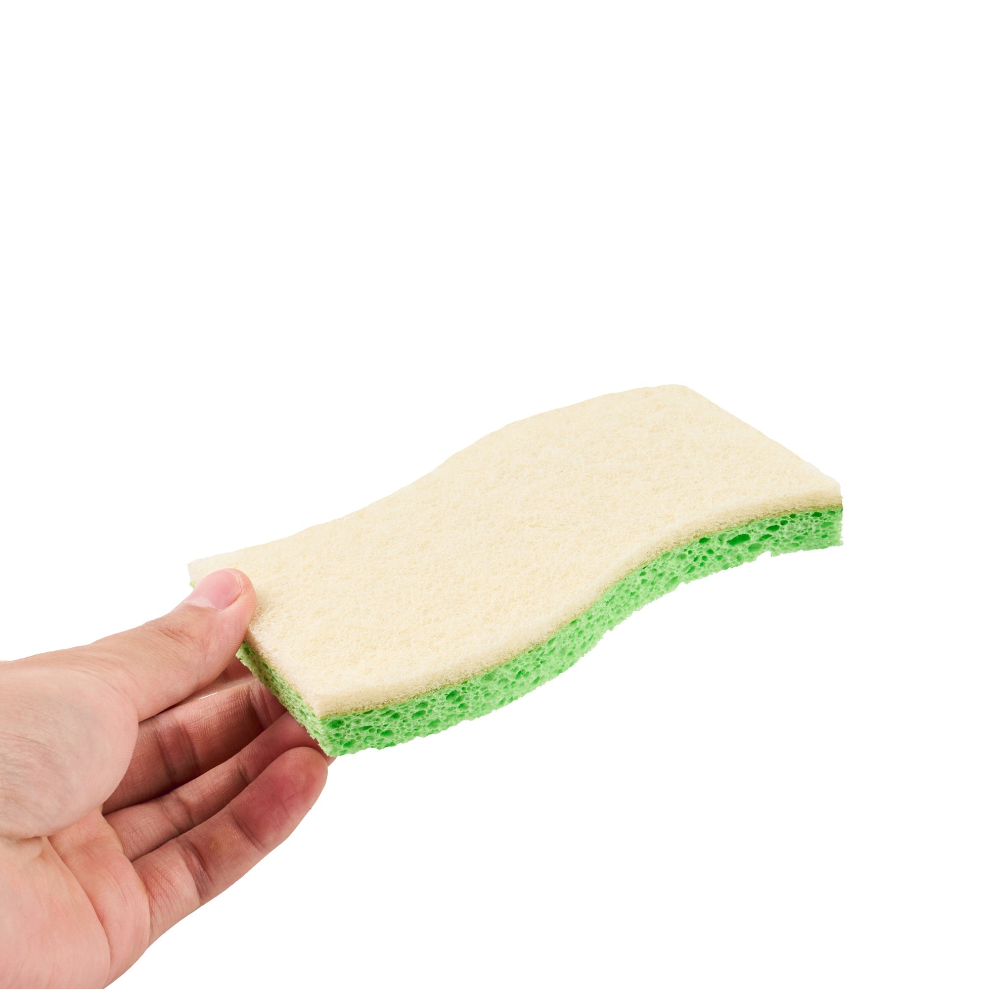 Clean Tek Professional Green Cellulose Sponge / White Light-Duty Scouring Pad Combo - 6" x 3 1/2" x 3/4" - 60 count box