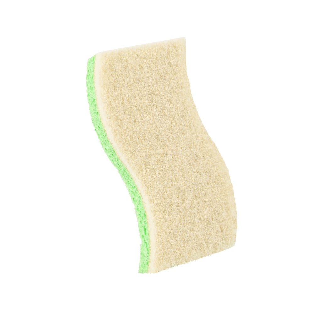 Clean Tek Professional Green Cellulose Sponge / White Light-Duty Scouring Pad Combo - 6" x 3 1/2" x 3/4" - 60 count box
