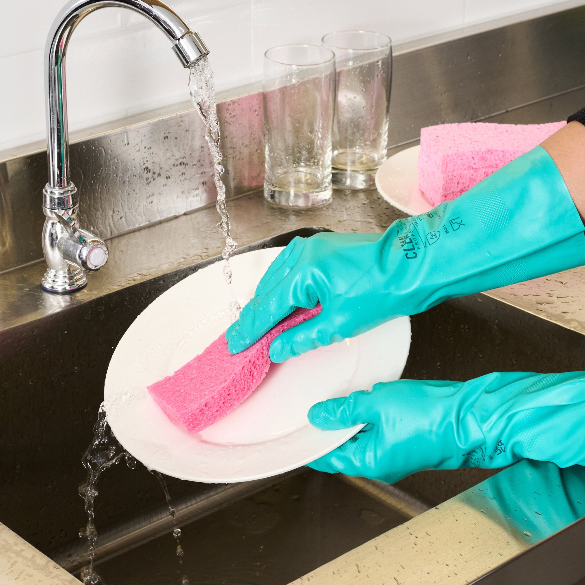 Clean Tek Professional Pink Cellulose Sponge - 6" x 3 1/2" x 3/4" - 60 count box