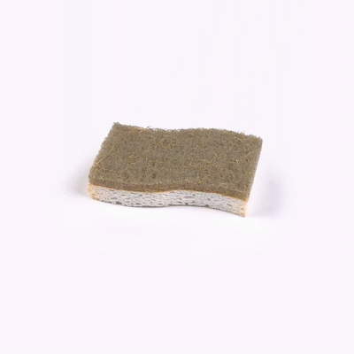 Clean Tek Professional White Cellulose Sponge / Coconut Heavy-Duty Scrubber Combo - Biodegradable - 4 1/2" x 2 3/4" x 3/4" - 3 count box