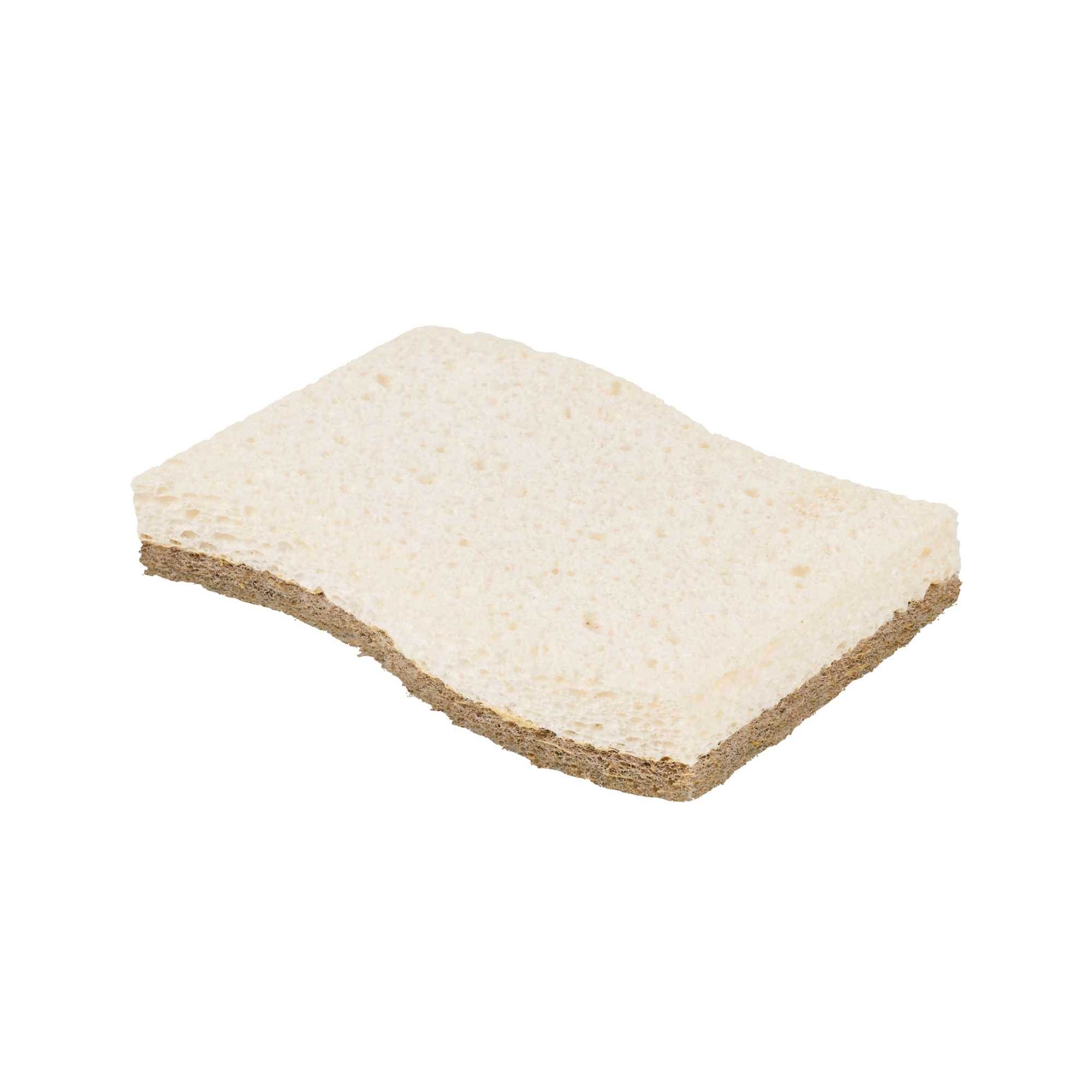 Clean Tek Professional White Cellulose Sponge / Coconut Heavy-Duty Scrubber Combo - Biodegradable - 4 1/2" x 2 3/4" x 3/4" - 3 count box