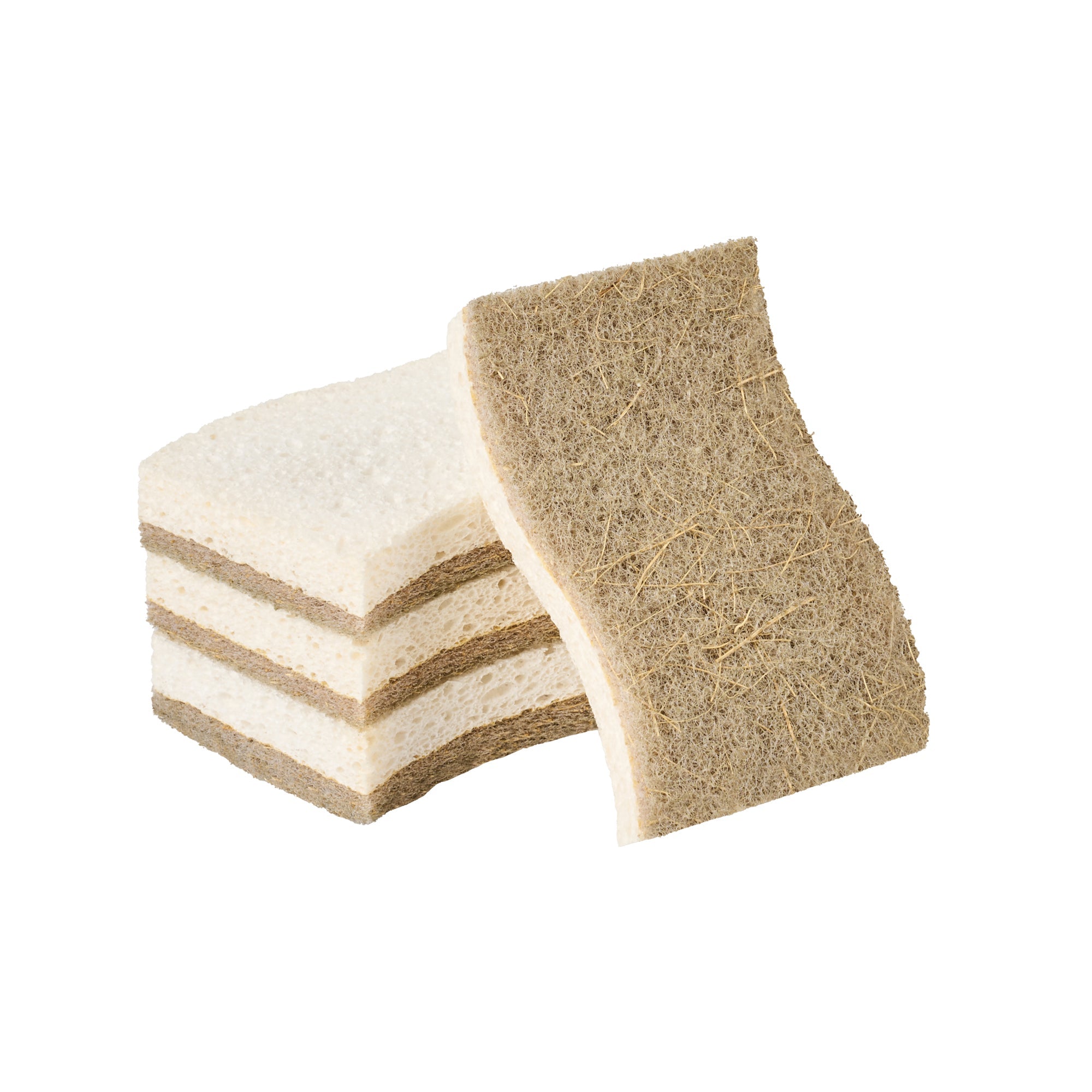 Clean Tek Professional White Cellulose Sponge / Coconut Heavy-Duty Scrubber Combo - Biodegradable - 4 1/2" x 2 3/4" x 3/4" - 24 count box