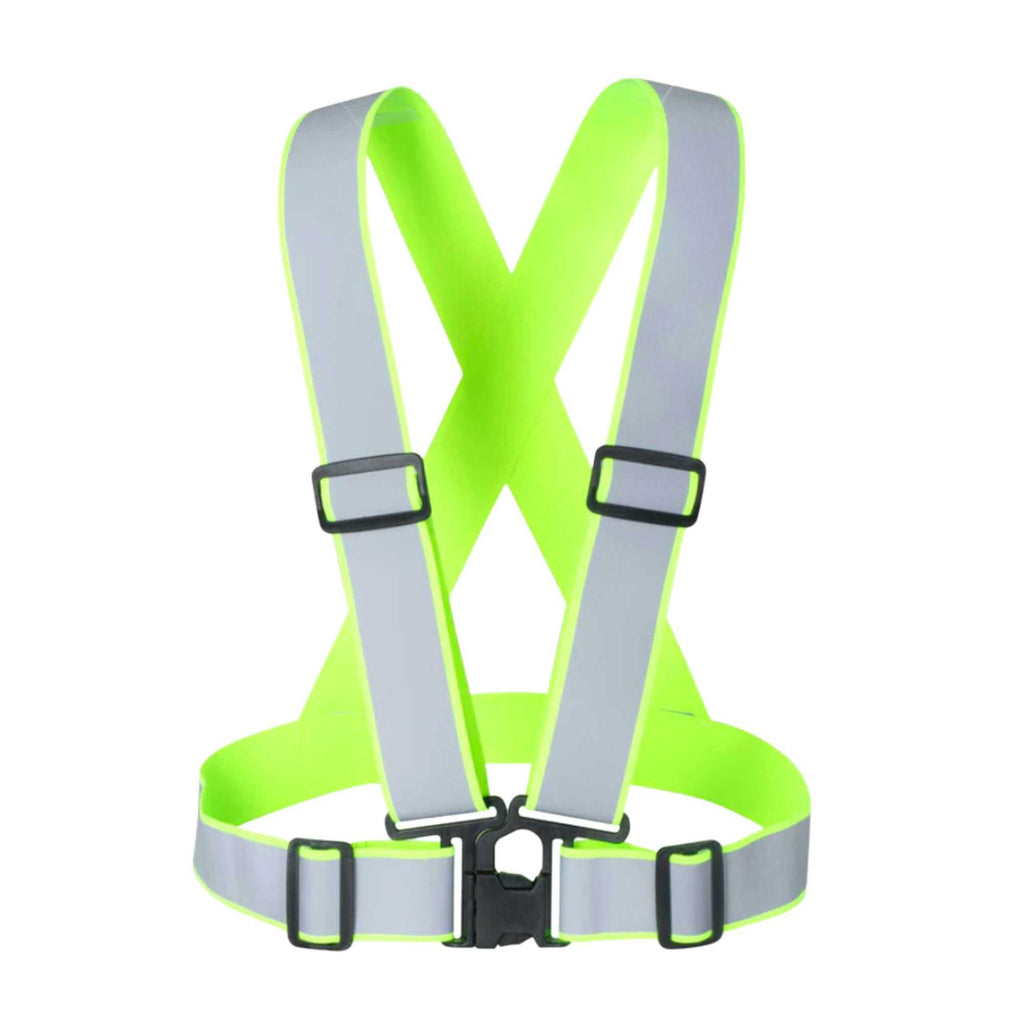 Be Safe Lime High Visibility Safety Suspenders - 1.57" Wide Reflective Tape, One Size Fits Most - 20 count box