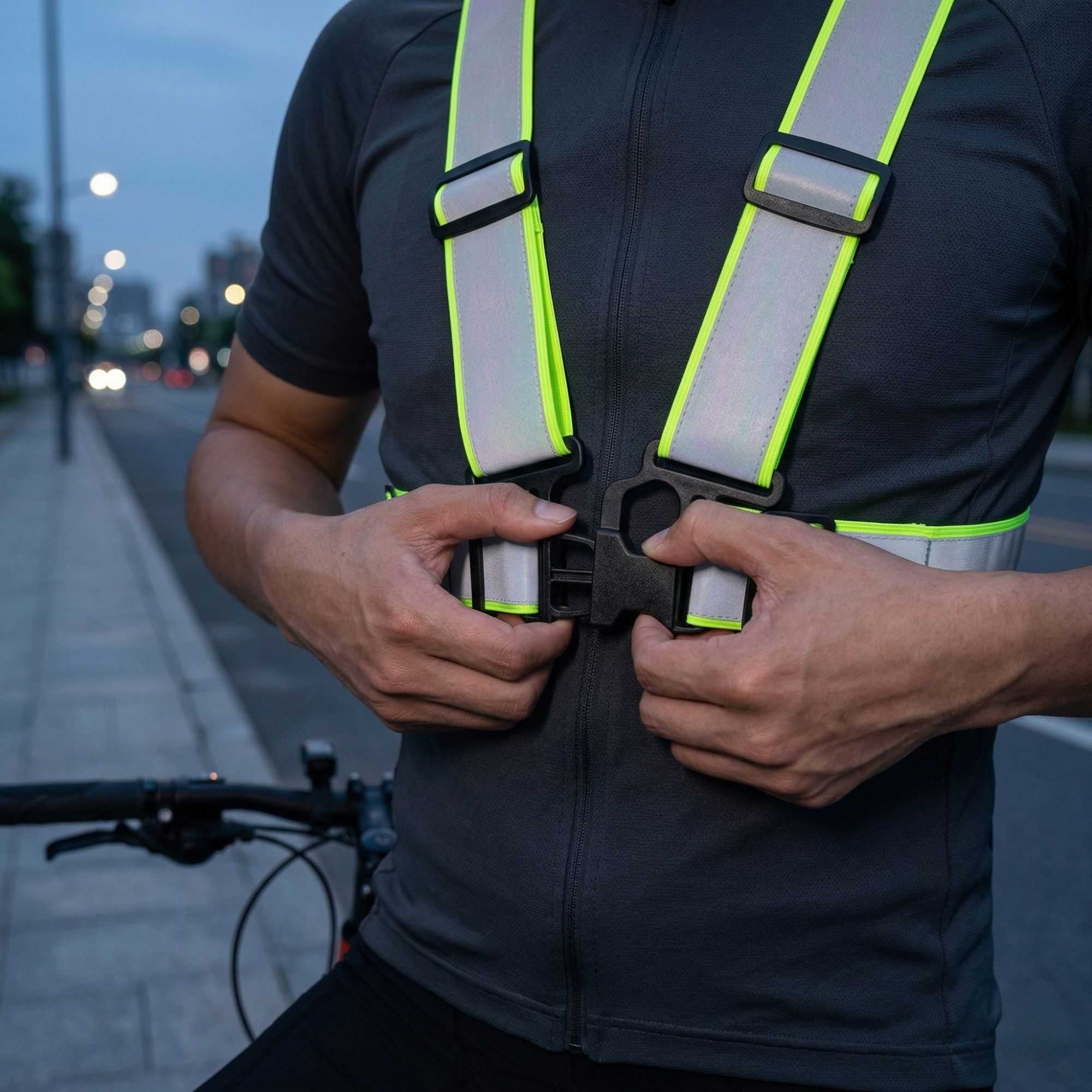 Be Safe Lime High Visibility Safety Suspenders - 1.57" Wide Reflective Tape, One Size Fits Most - 20 count box