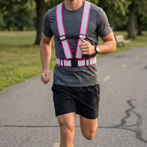 Be Safe Pink High Visibility Safety Suspenders - 1.57" Wide Reflective Tape, One Size Fits Most - 1 count box