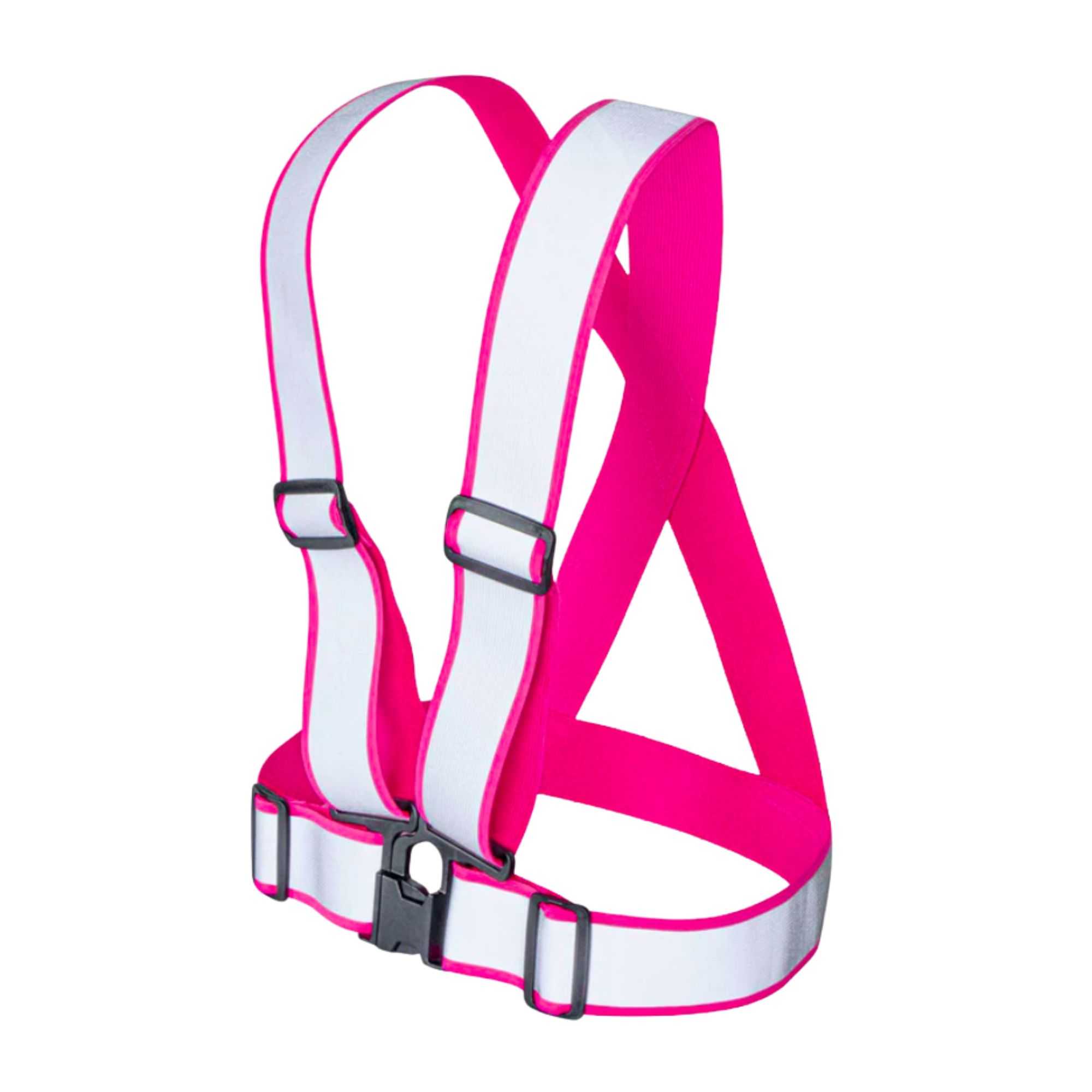 Be Safe Pink High Visibility Safety Suspenders - 1.57" Wide Reflective Tape, One Size Fits Most - 20 count box