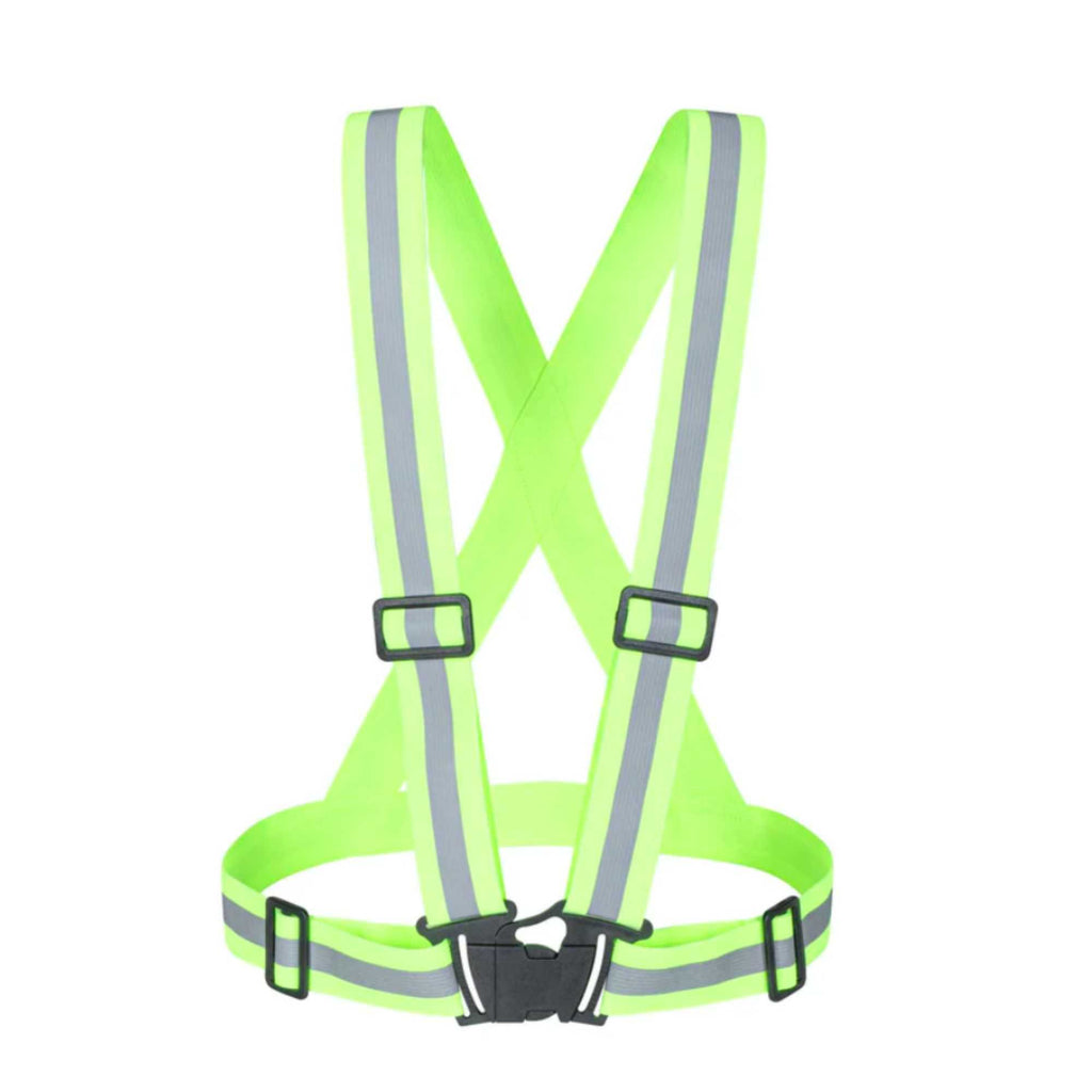 Be Safe Lime High Visibility Safety Suspenders - 0.59" Wide Reflective Tape, One Size Fits Most - 1 count box