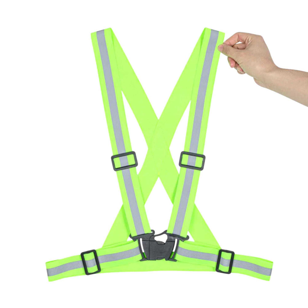 Be Safe Lime High Visibility Safety Suspenders - 0.59" Wide Reflective Tape, One Size Fits Most - 20 count box