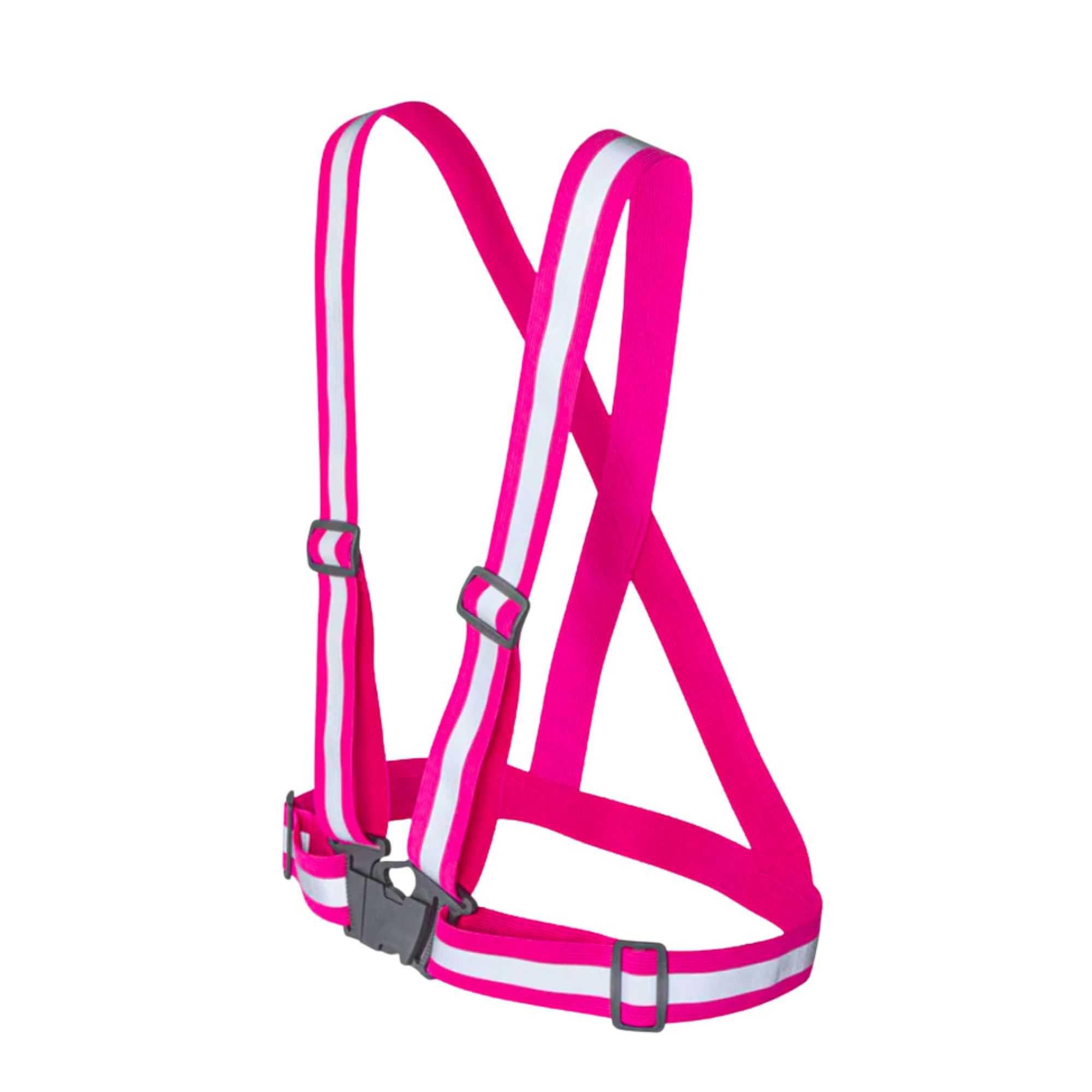 Be Safe Pink High Visibility Safety Suspenders - 0.59" Wide Reflective Tape, One Size Fits Most - 1 count box