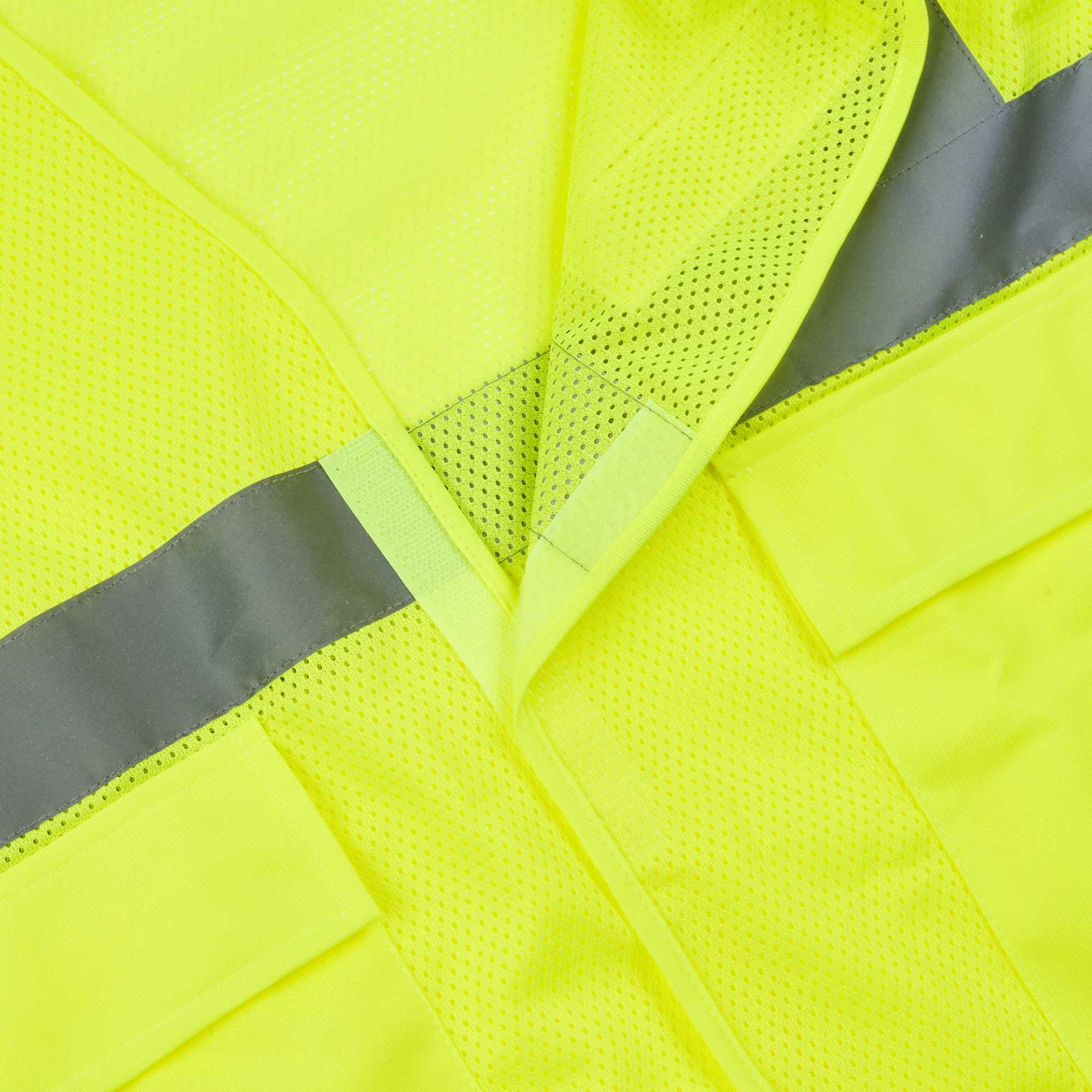 Be Safe Type R Class 2 Lime L/XL High Visibility Mesh Safety Vest - Hook/Loop Closure, Reflective Tape - 1 count box