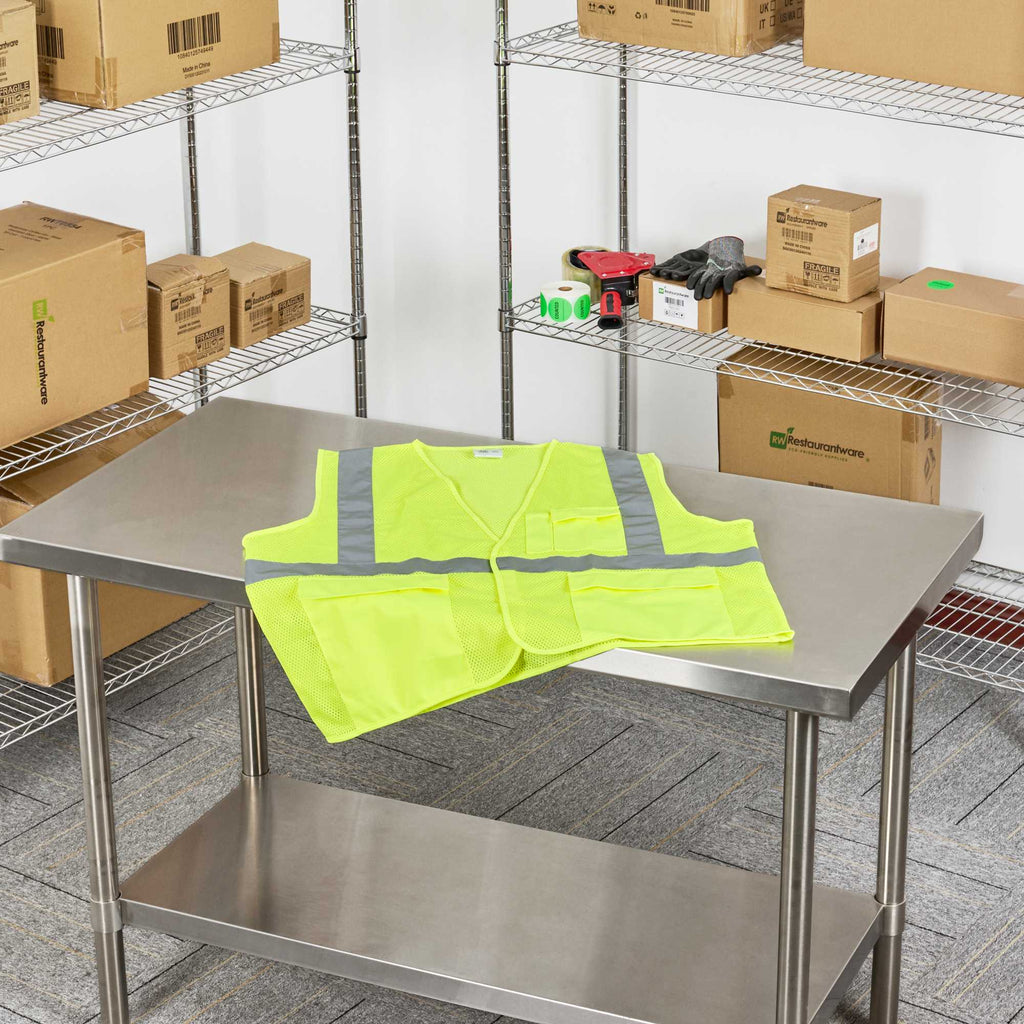 Be Safe Type R Class 2 Lime 2XL/3XL High Visibility Mesh Safety Vest - Hook/Loop Closure, Reflective Tape - 1 count box