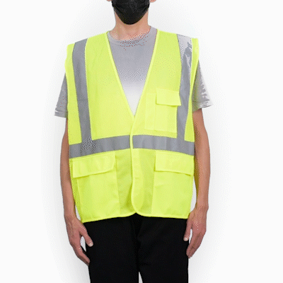 Be Safe Type R Class 2 Lime 2XL/3XL High Visibility Mesh Safety Vest - Hook/Loop Closure, Reflective Tape - 1 count box