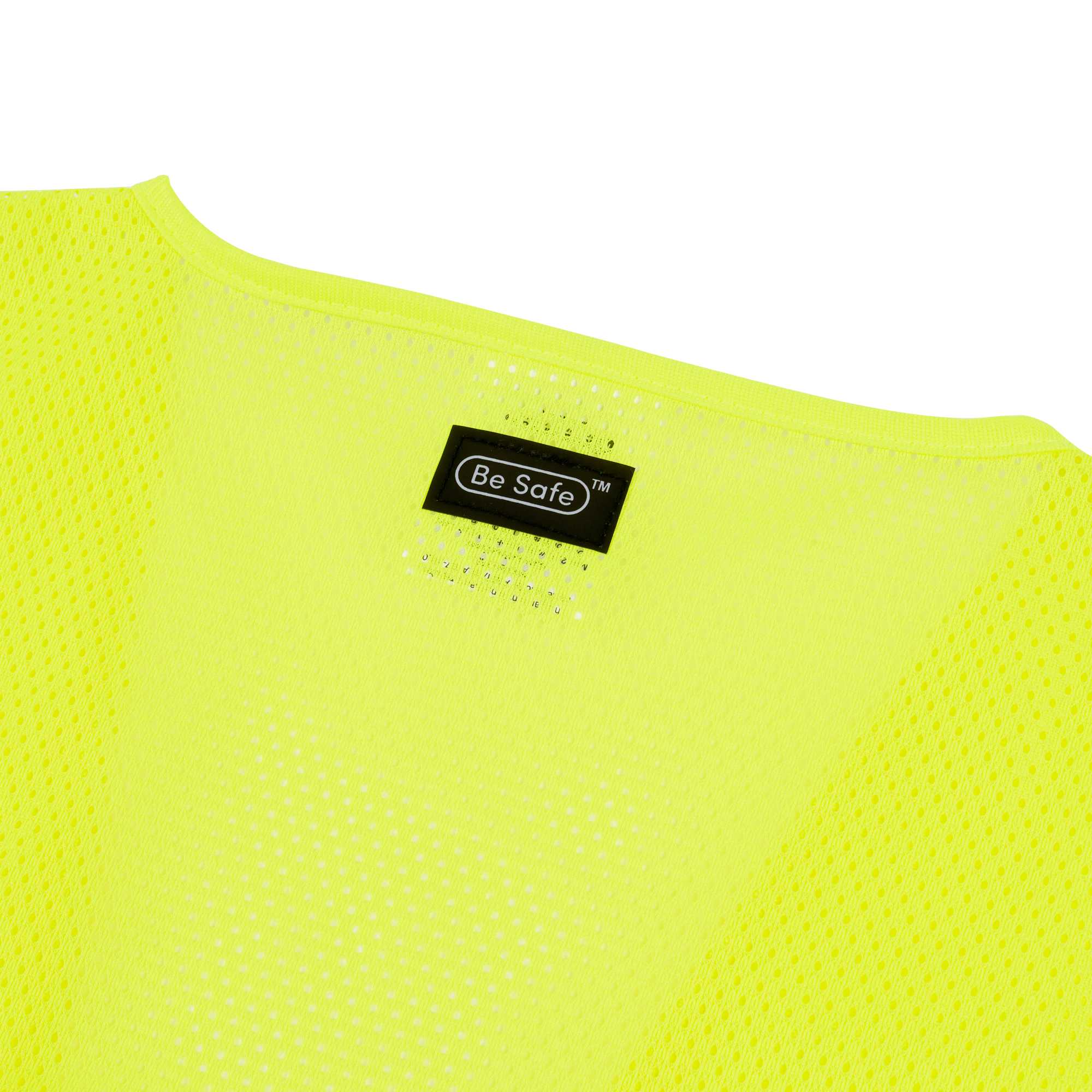 Be Safe Type R Class 2 Lime 2XL/3XL High Visibility Mesh Safety Vest - Hook/Loop Closure, Reflective Tape - 20 count box