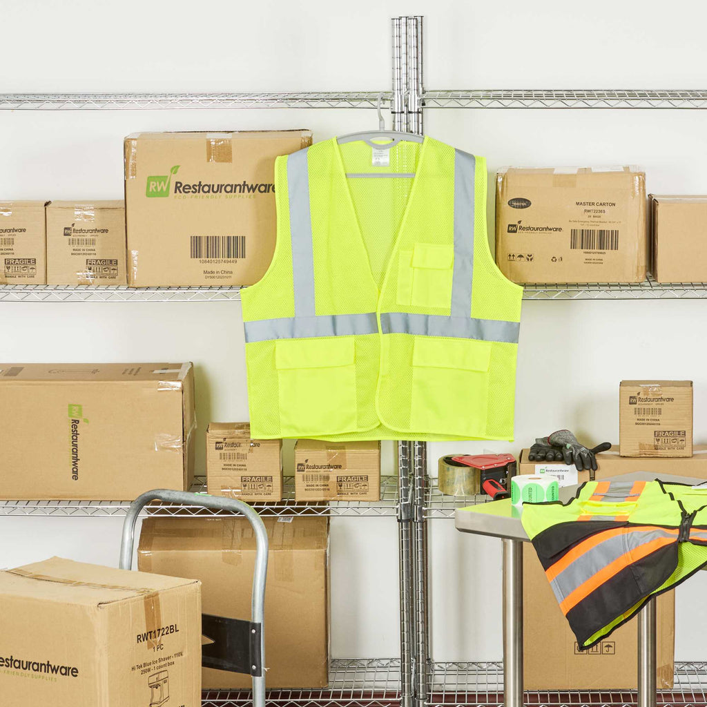 Be Safe Type R Class 2 Lime 2XL/3XL High Visibility Mesh Safety Vest - Hook/Loop Closure, Reflective Tape - 20 count box