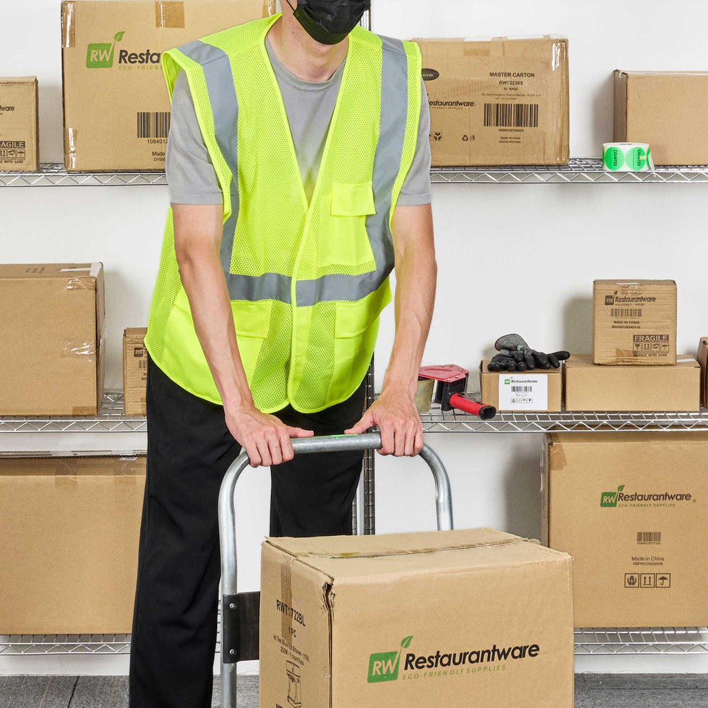 Be Safe Type R Class 2 Lime 4XL/5XL High Visibility Mesh Safety Vest - Hook/Loop Closure, Reflective Tape - 1 count box