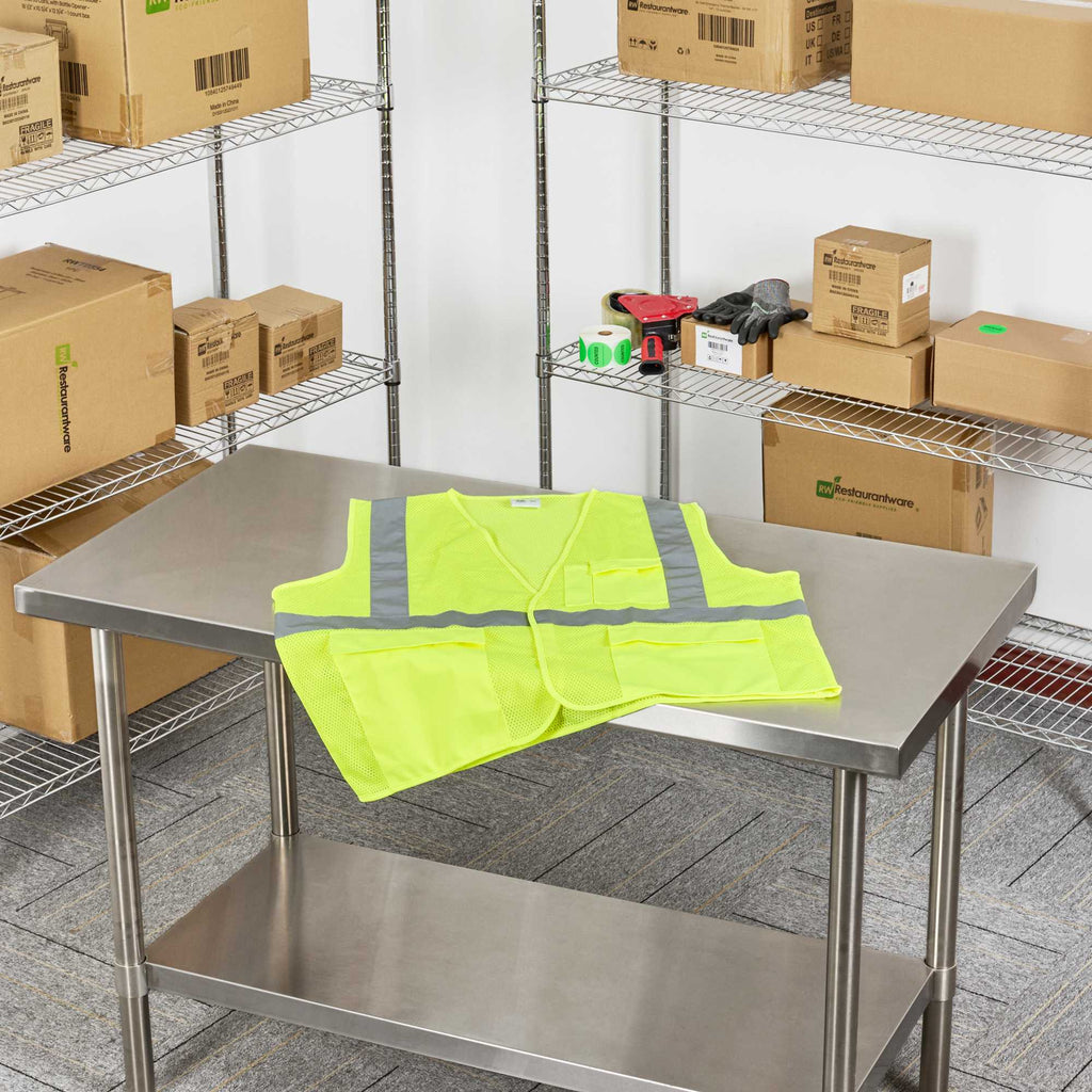 Be Safe Type R Class 2 Lime 4XL/5XL High Visibility Mesh Safety Vest - Hook/Loop Closure, Reflective Tape - 20 count box
