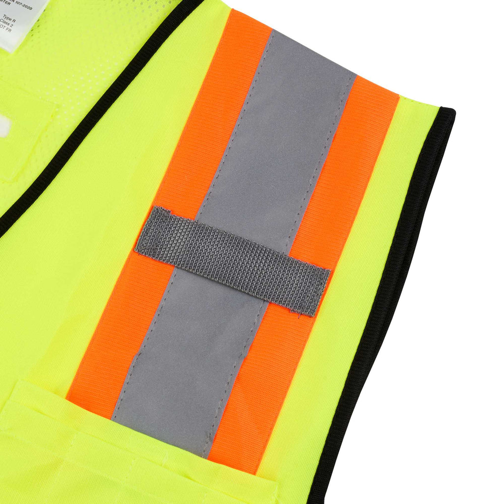 Be Safe Type R Class 2 Lime 2XL/3XL Deluxe High Visibility Safety Vest - Zipper Closure, Black Panel, Reflective Tape - 20 count box