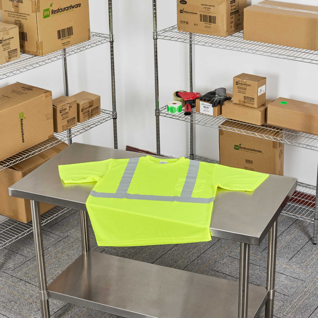 Be Safe Type R Class 2 Lime M High Visibility Mesh Safety Shirt - Short Sleeve, Reflective Tape - 1 count box