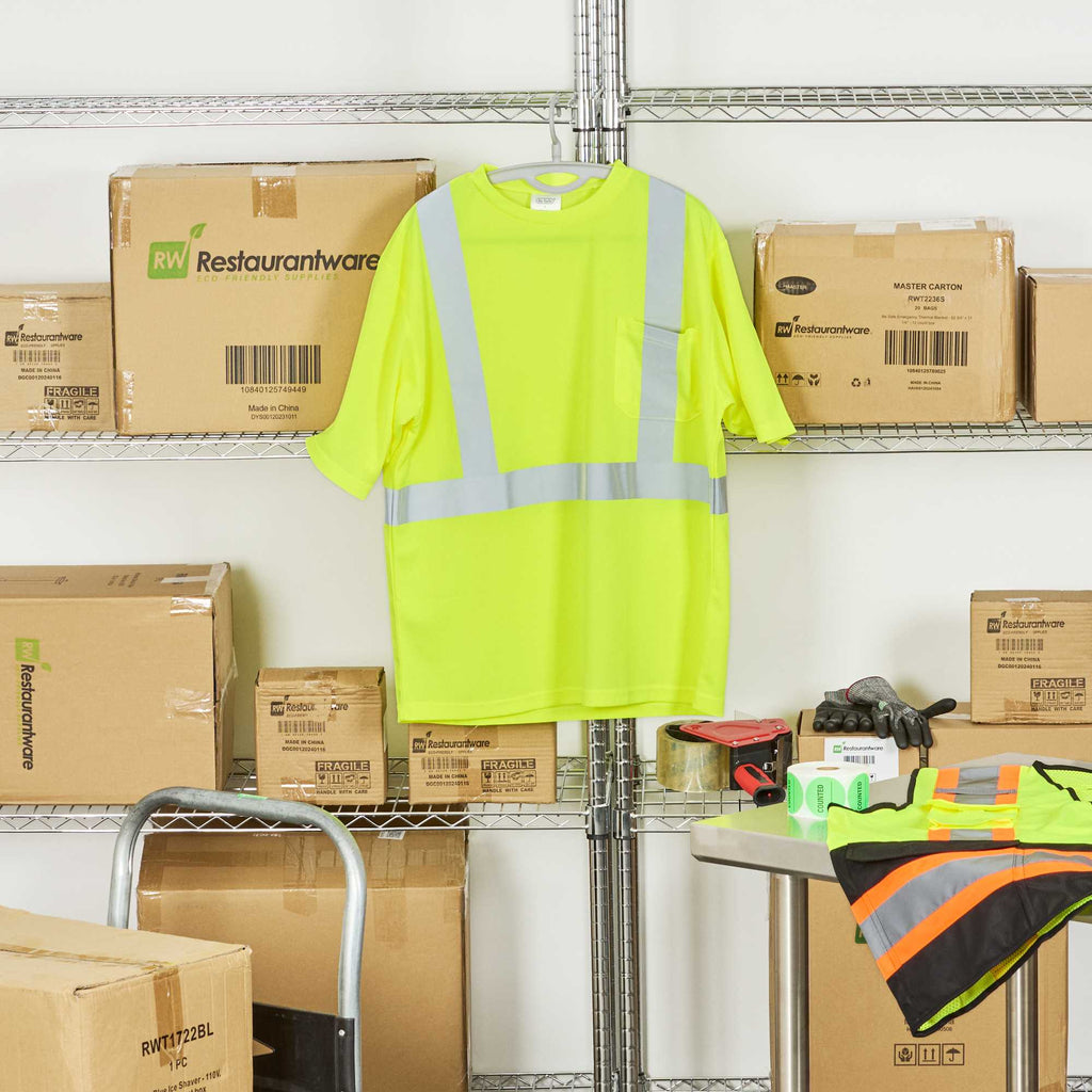 Be Safe Type R Class 2 Lime XL High Visibility Mesh Safety Shirt - Short Sleeve, Reflective Tape - 20 count box