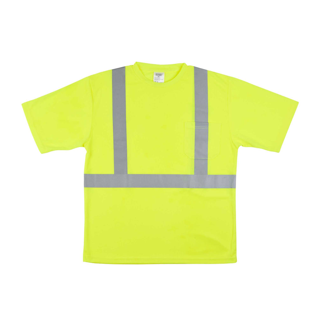 Be Safe Type R Class 2 Lime 2XL High Visibility Mesh Safety Shirt - Short Sleeve, Reflective Tape - 1 count box