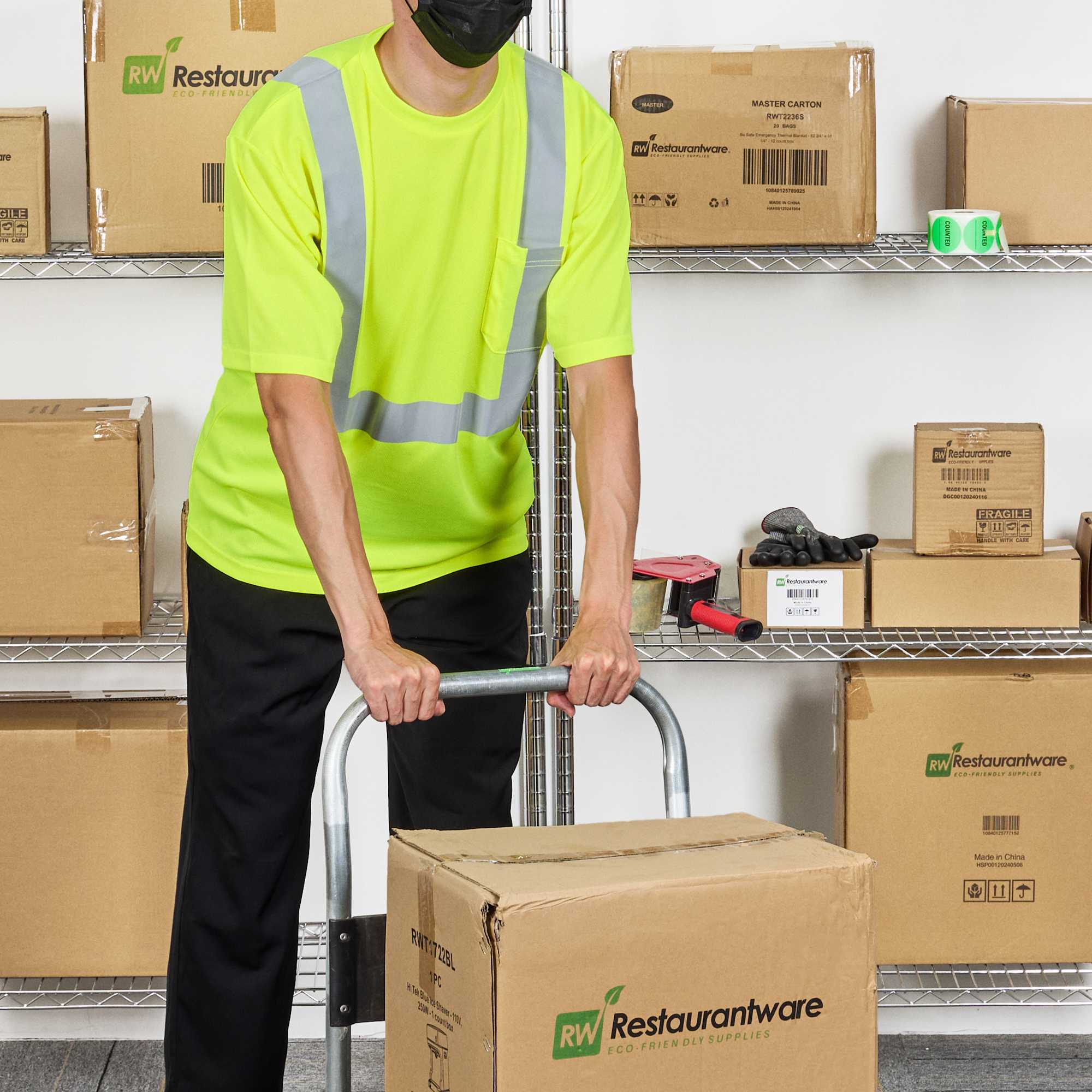 Be Safe Type R Class 2 Lime 2XL High Visibility Mesh Safety Shirt - Short Sleeve, Reflective Tape - 1 count box