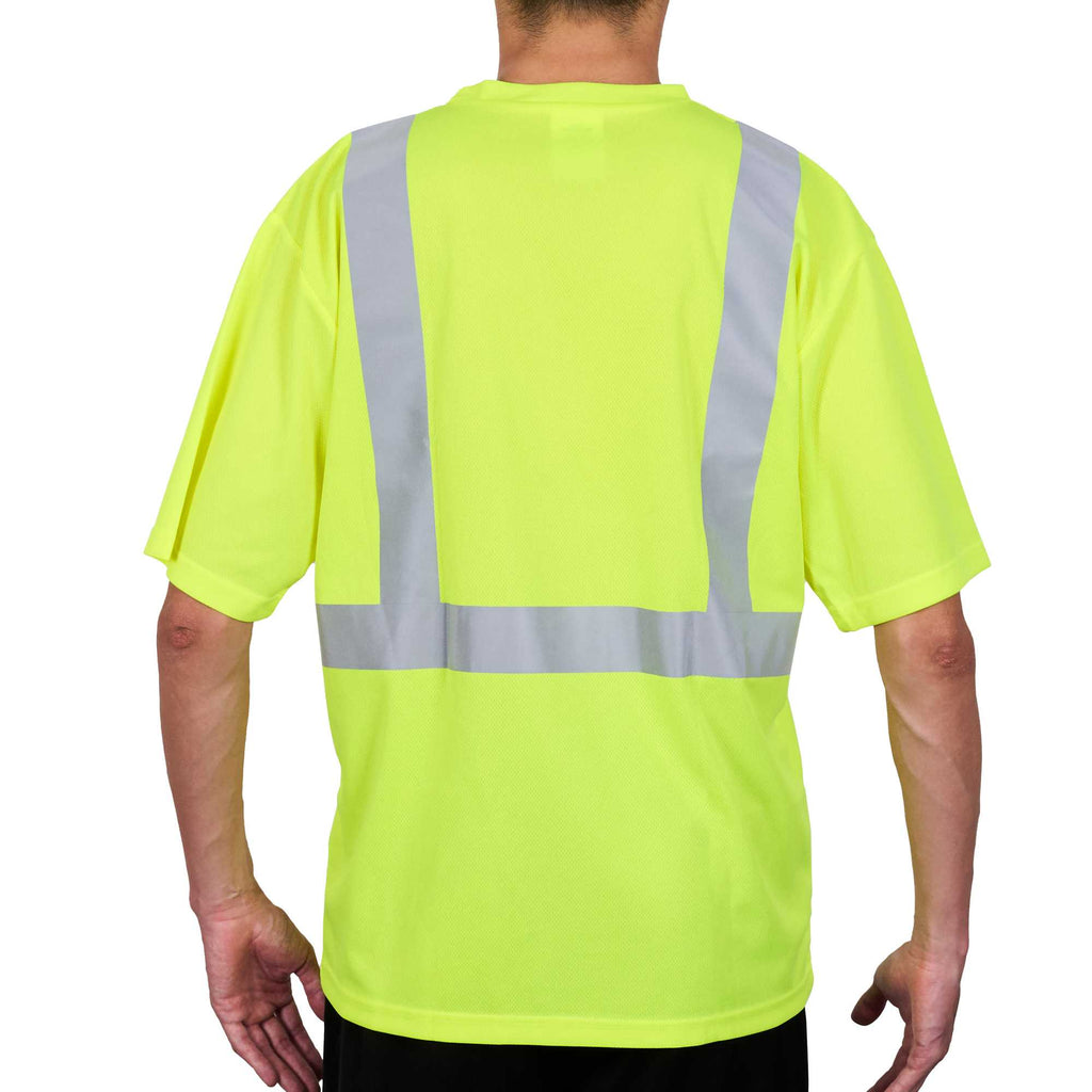 Be Safe Type R Class 2 Lime 3XL High Visibility Mesh Safety Shirt - Short Sleeve, Reflective Tape - 20 count box