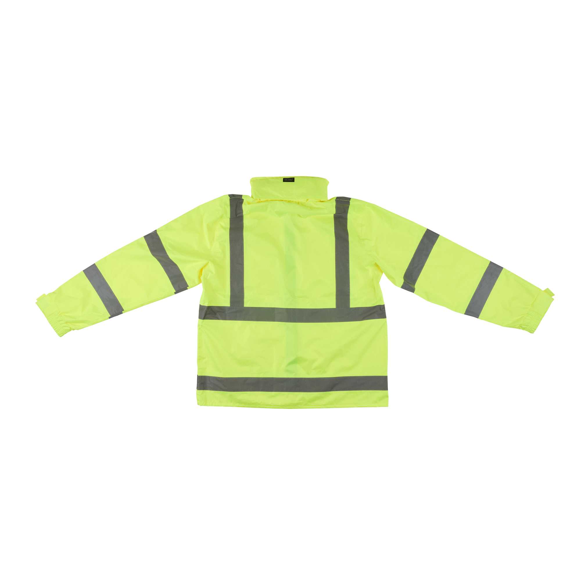 Be Safe Type R Class 3 Lime L High Visibility Lightweight Rain Jacket - Zipper Closure, Reflective Tape - 1 count box
