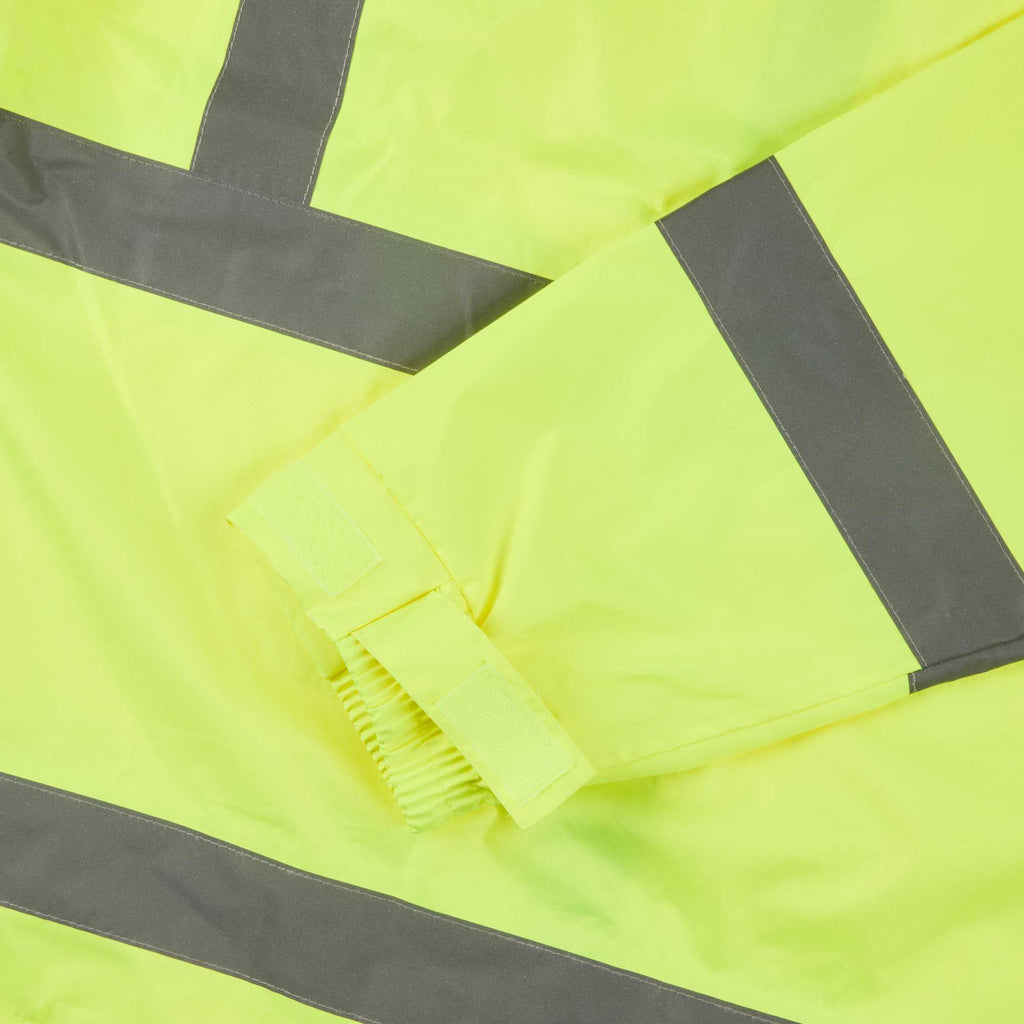 Be Safe Type R Class 3 Lime L High Visibility Lightweight Rain Jacket - Zipper Closure, Reflective Tape - 1 count box
