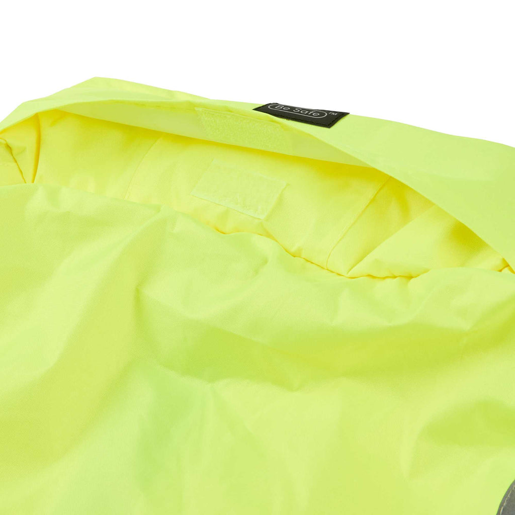 Be Safe Type R Class 3 Lime L High Visibility Lightweight Rain Jacket - Zipper Closure, Reflective Tape - 20 count box