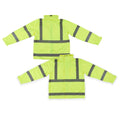 Be Safe Type R Class 3 Lime XL High Visibility Lightweight Rain Jacket - Zipper Closure, Reflective Tape - 1 count box