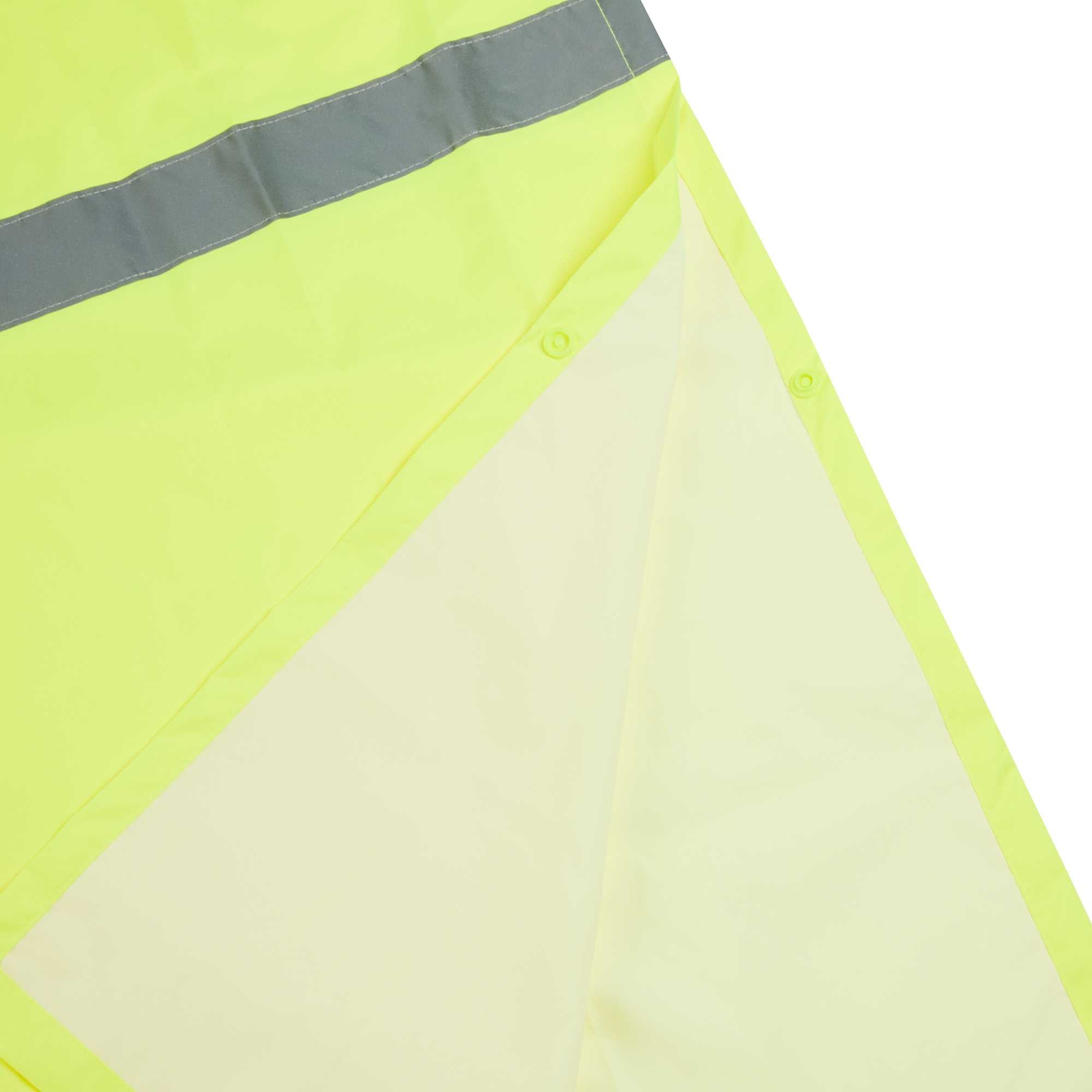 Be Safe Type R Class 3 Lime One Size Fits All High Visibility Lightweight Rain Poncho - Reflective Tape - 1 count box