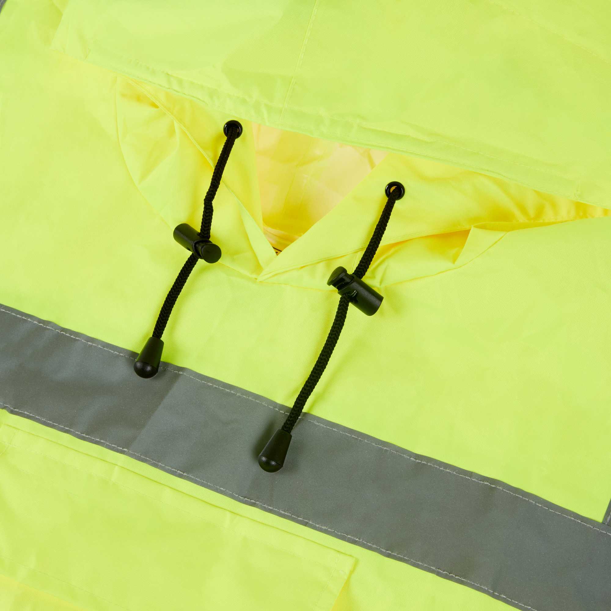 Be Safe Type R Class 3 Lime One Size Fits All High Visibility Lightweight Rain Poncho - Reflective Tape - 1 count box