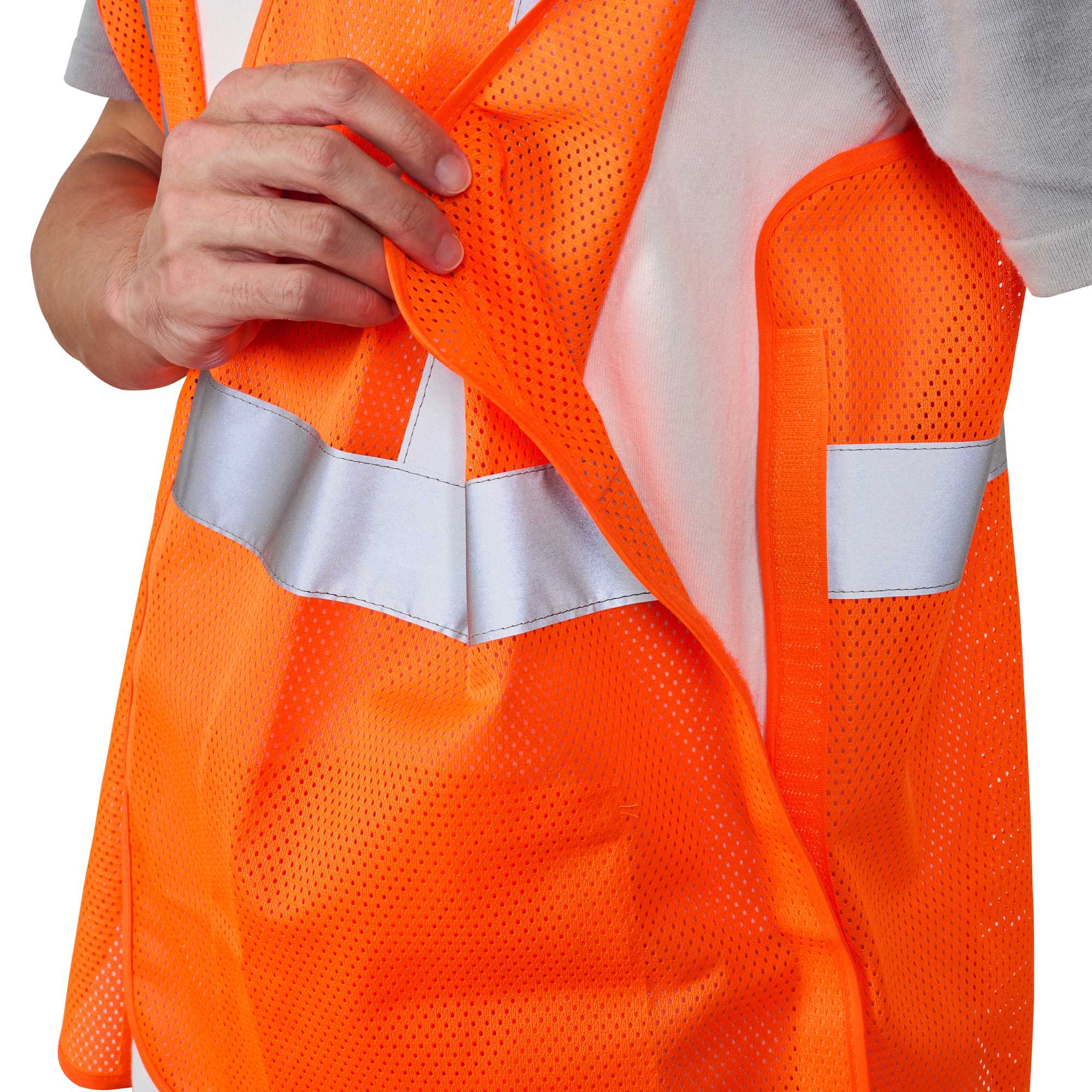 Be Safe Type R Class 2 Orange 2XL/3XL High Visibility 5-Point Breakaway Mesh Safety Vest - Hook/Loop Closure, Reflective Tape - 20 count box
