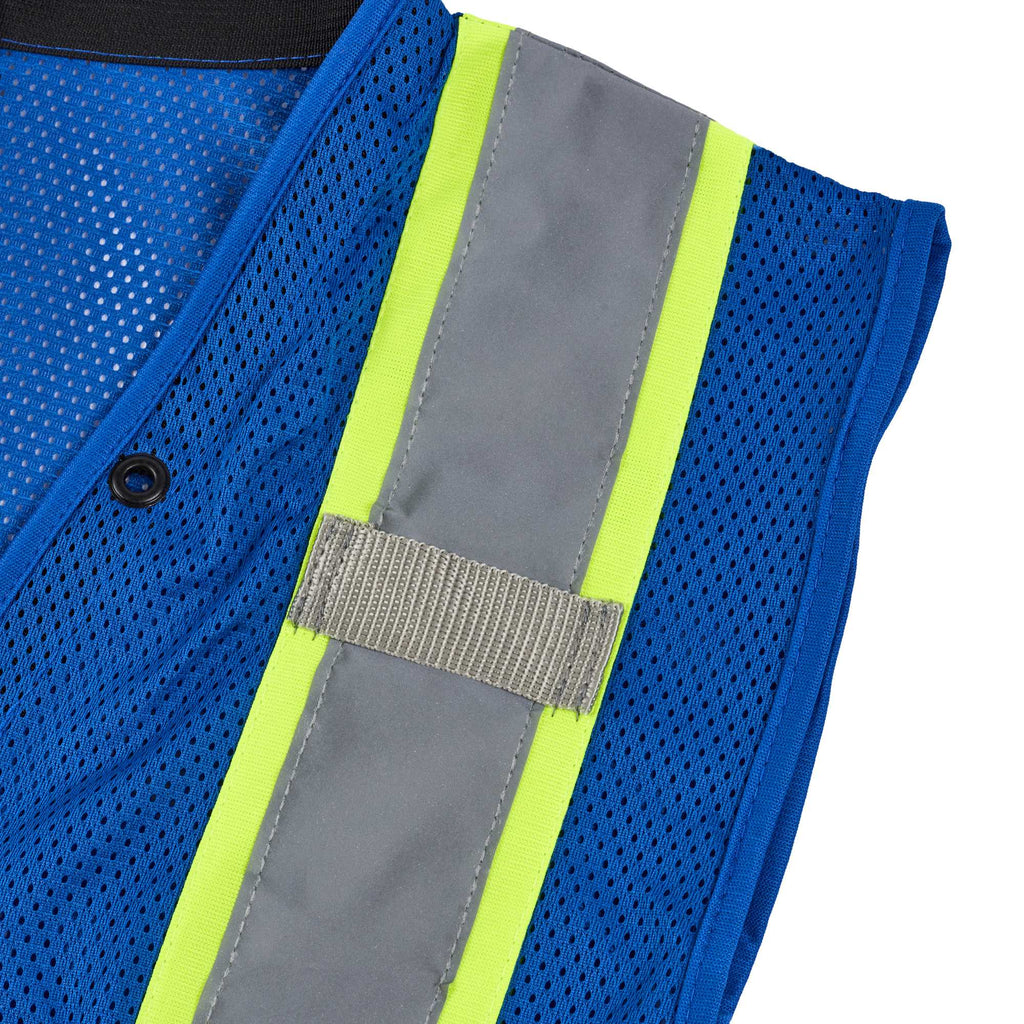 Be Safe Blue 2XL/3XL High Visibility Mesh Safety Vest - Zipper Closure, Reflective Tape - 1 count box
