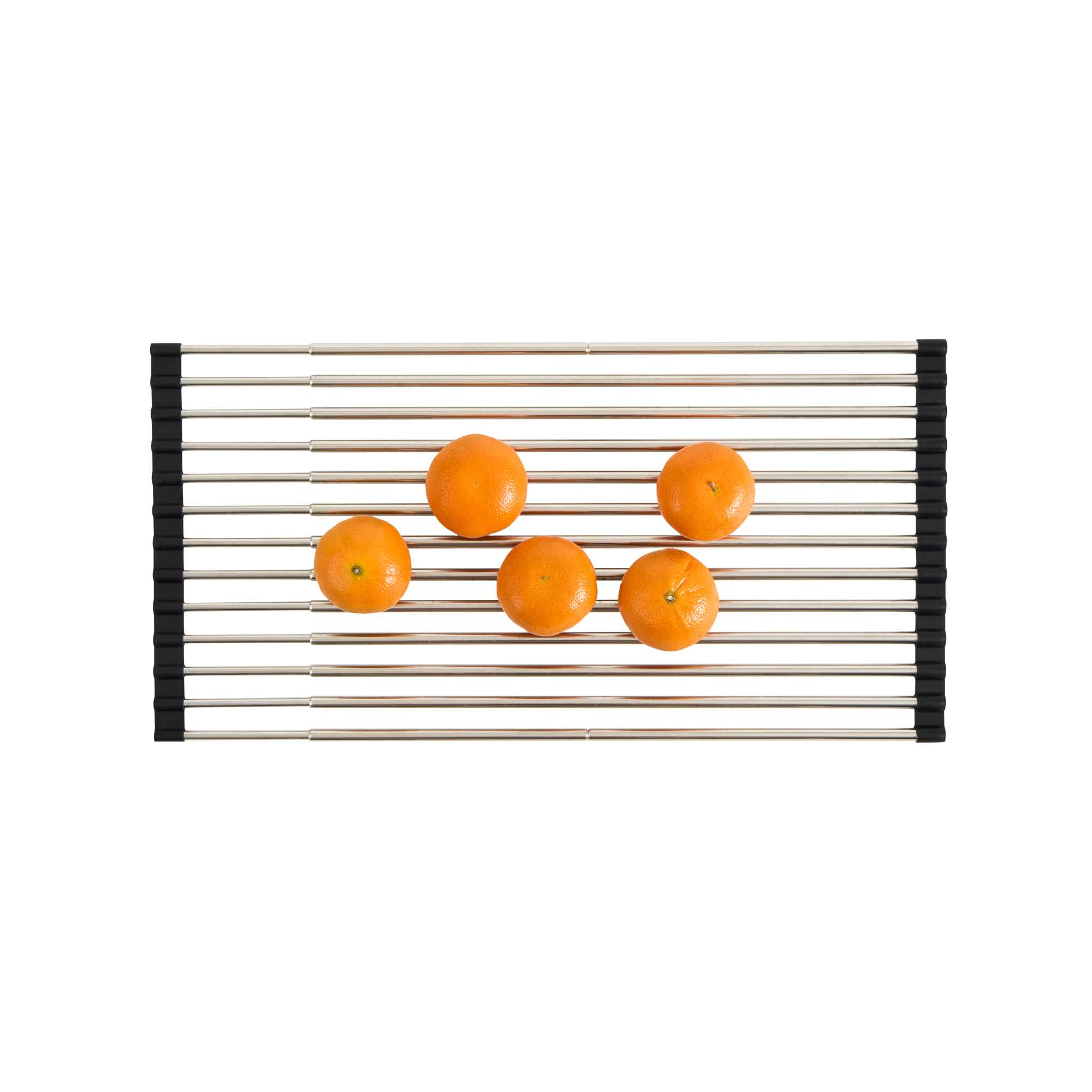 Clean Tek Professional Gray Stainless Steel Over-Sink Roll-Up Drying Rack - Extendable, Non-Slip - 15 3/4" x 9 1/2" - 12 count box
