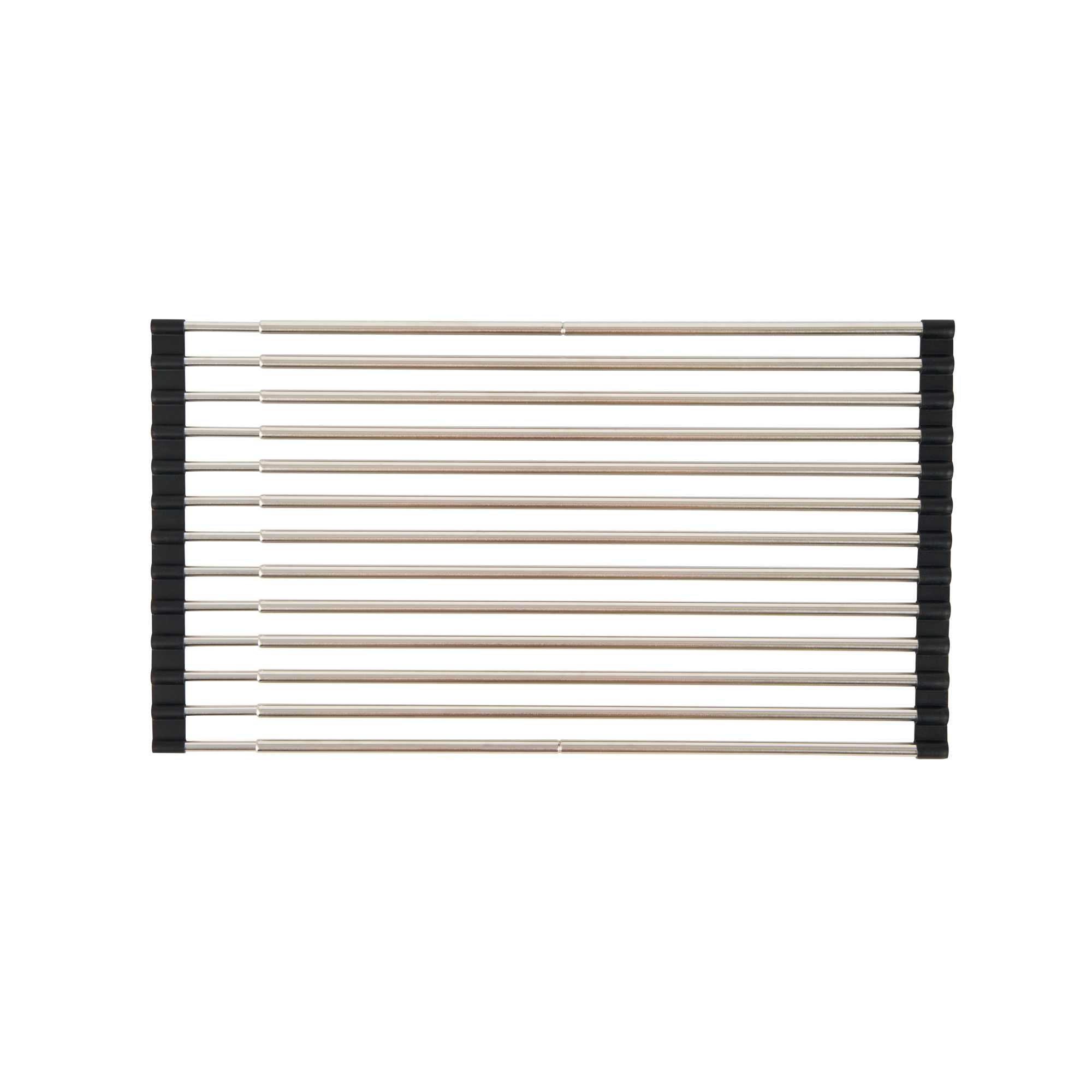 Clean Tek Professional Gray Stainless Steel Over-Sink Roll-Up Drying Rack - Extendable, Non-Slip - 15 3/4" x 9 1/2" - 12 count box