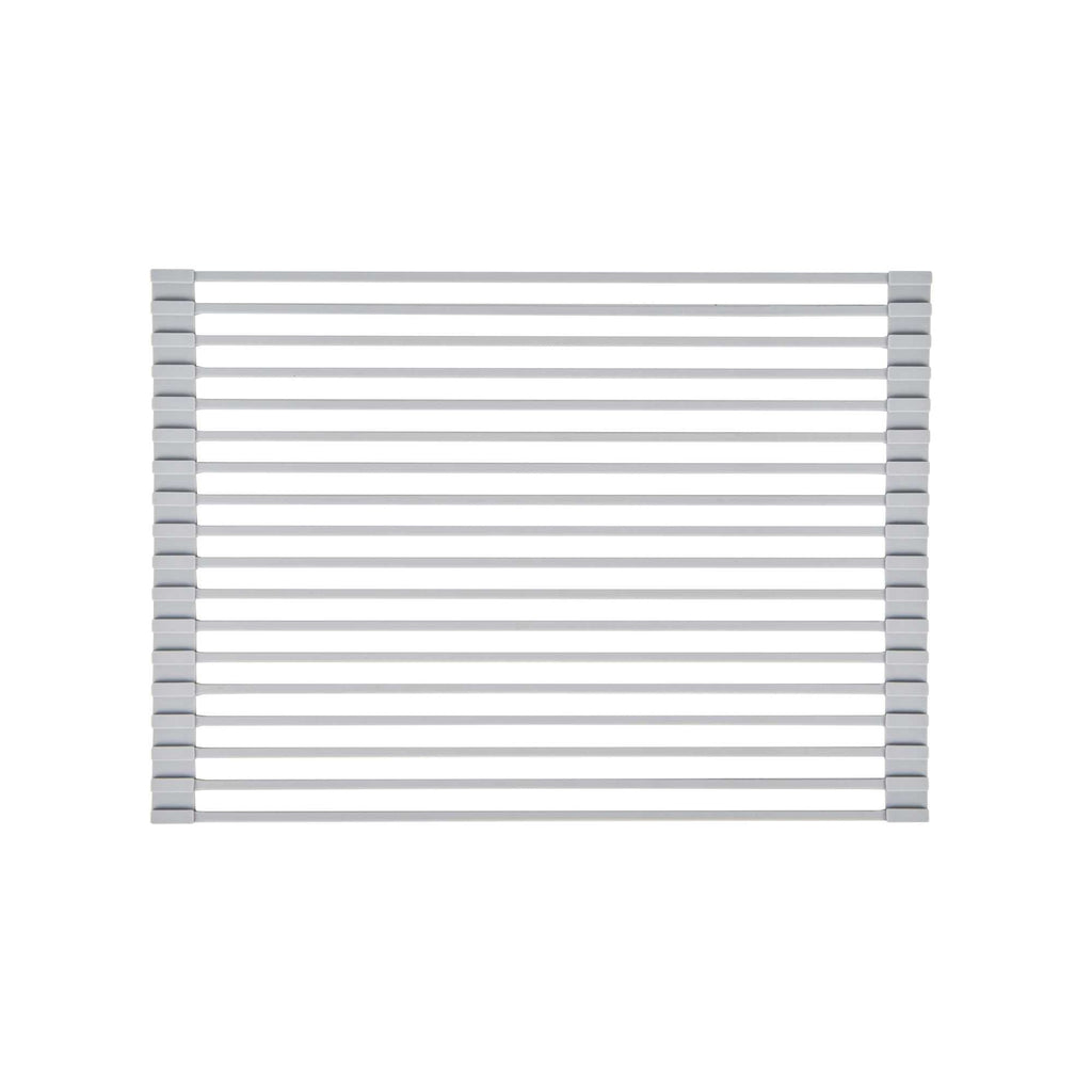 Clean Tek Professional Gray Steel Over-Sink Roll-Up Drying Rack - Non-Slip - 17" x 13" - 1 count box